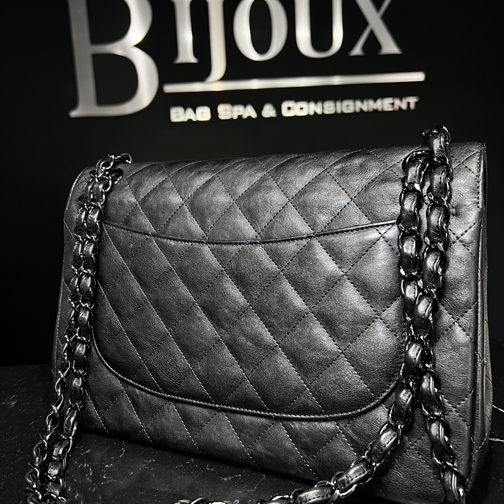 Chanel Chanel So Black Goatskin Jumbo