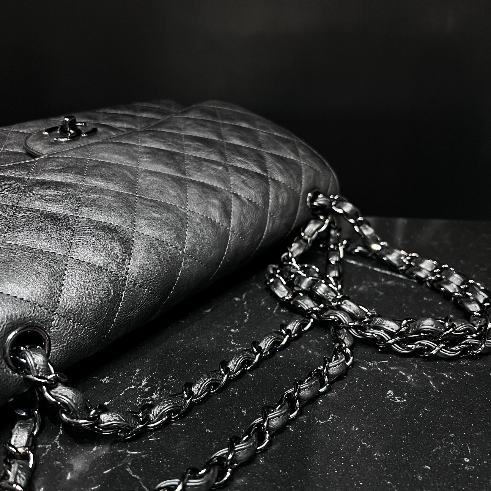 Chanel Chanel So Black Goatskin Jumbo