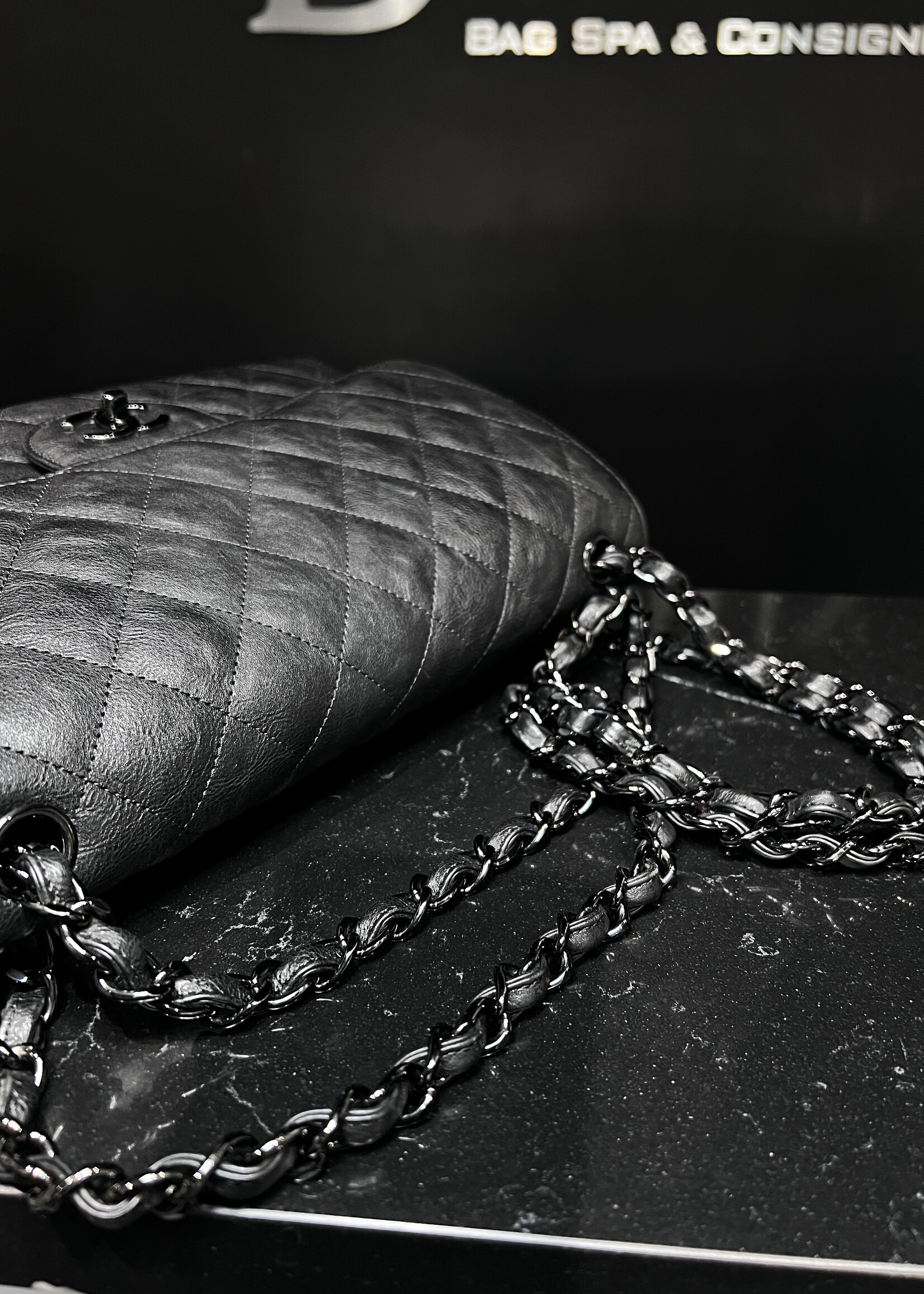 Chanel SOLD - Chanel So Black Goatskin Jumbo