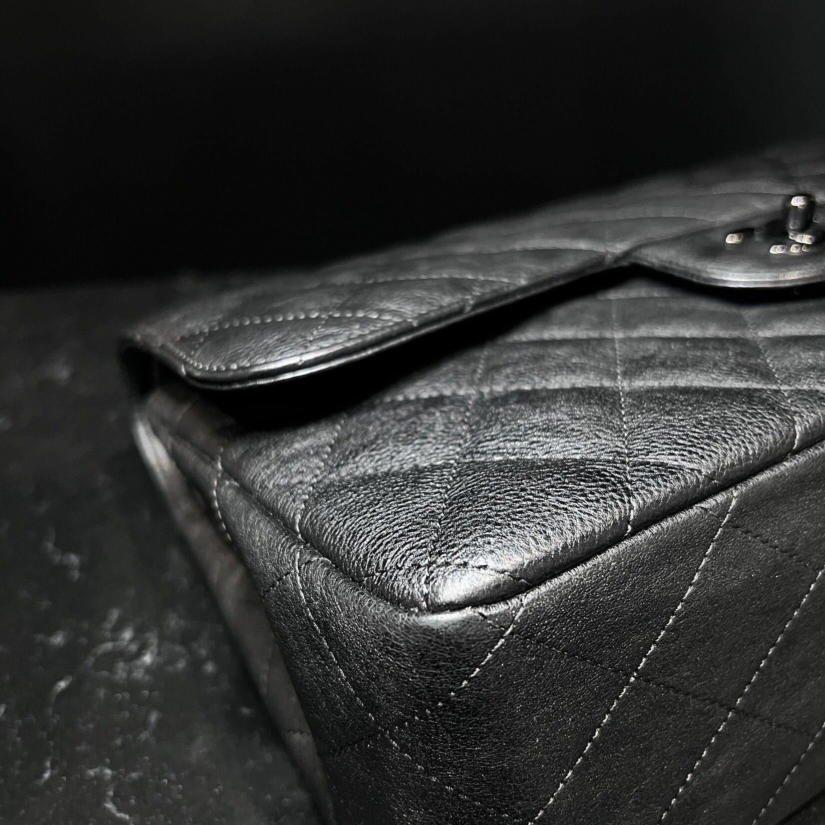 Chanel Chanel So Black Goatskin Jumbo