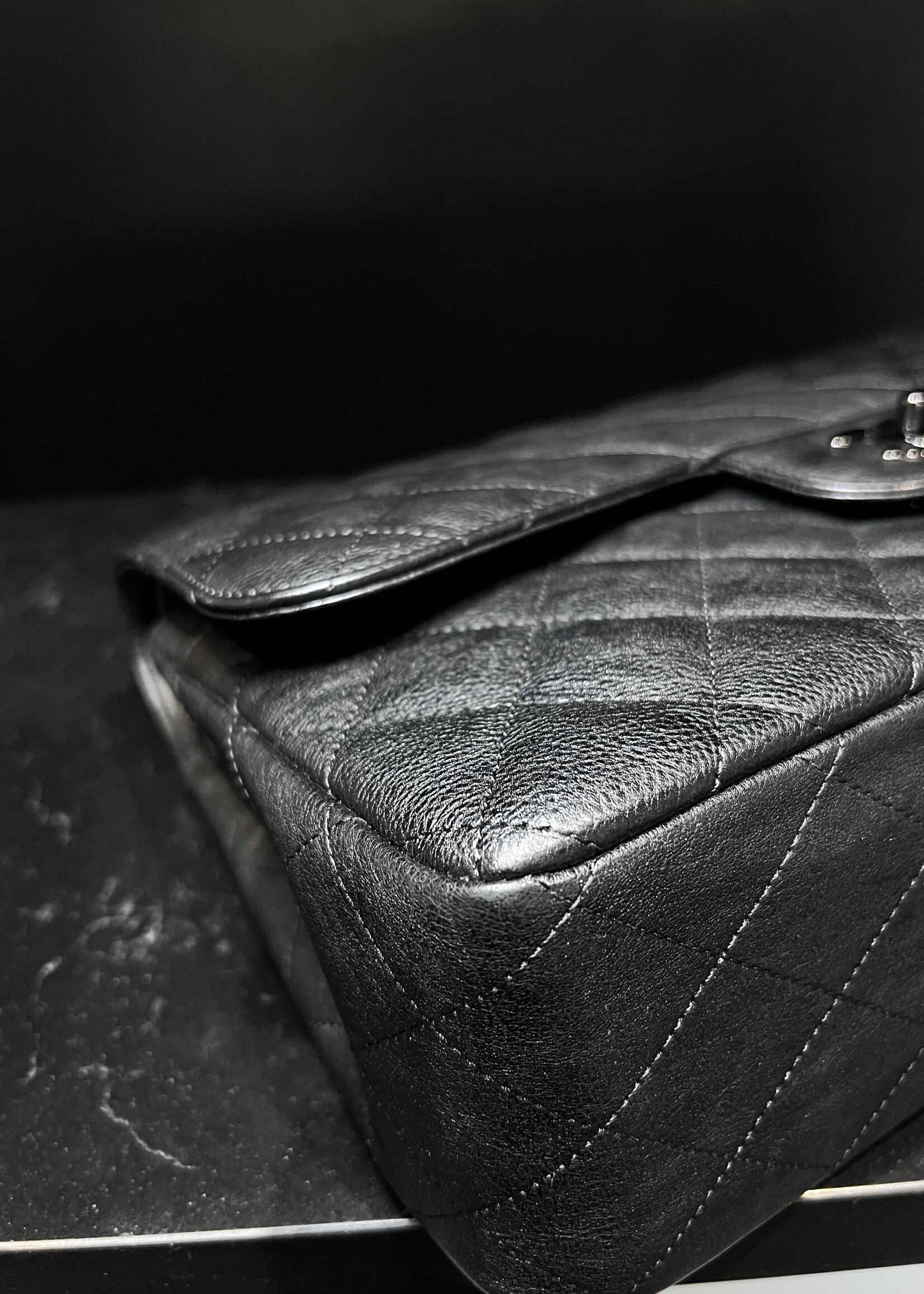 Chanel SOLD - Chanel So Black Goatskin Jumbo