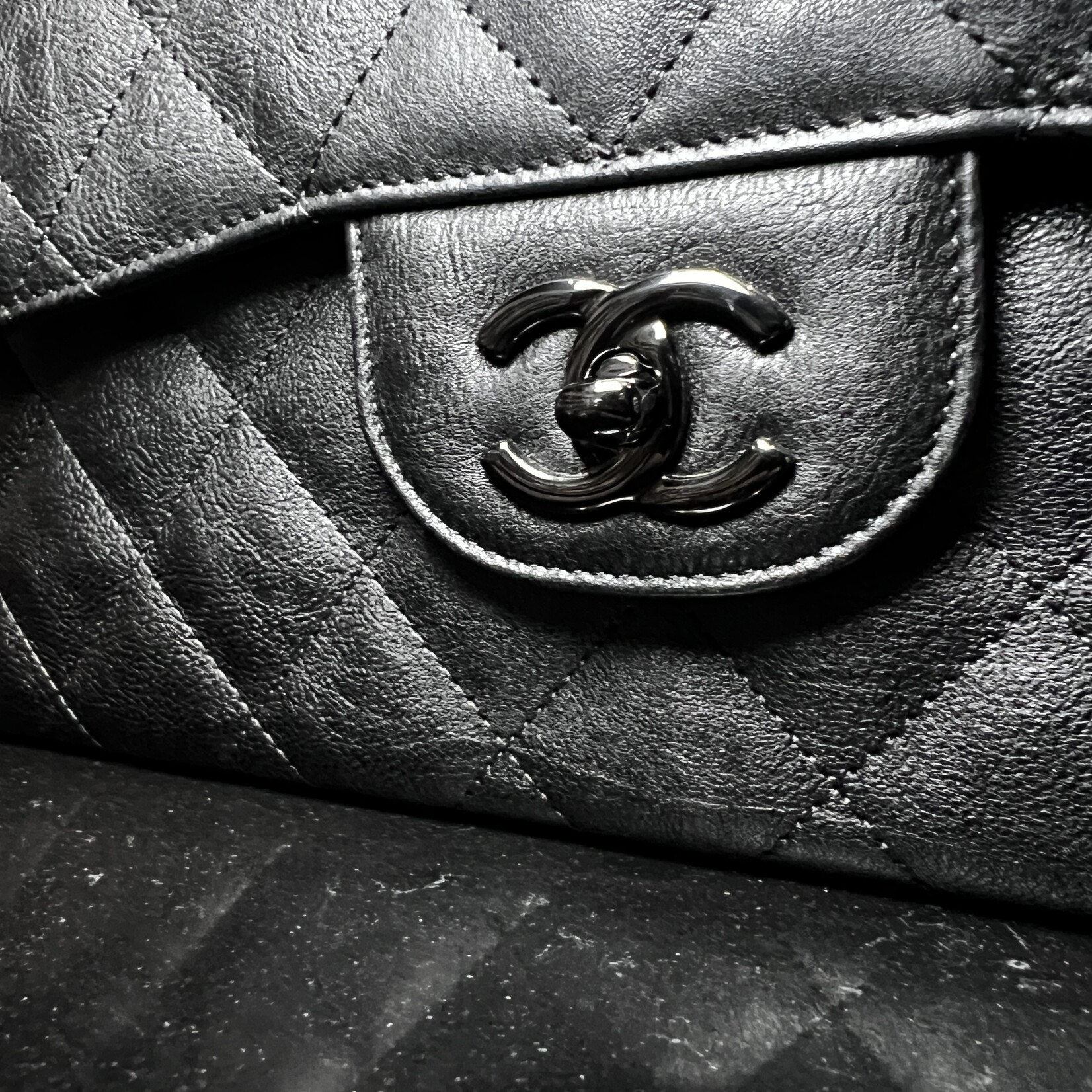 Chanel Chanel So Black Goatskin Jumbo