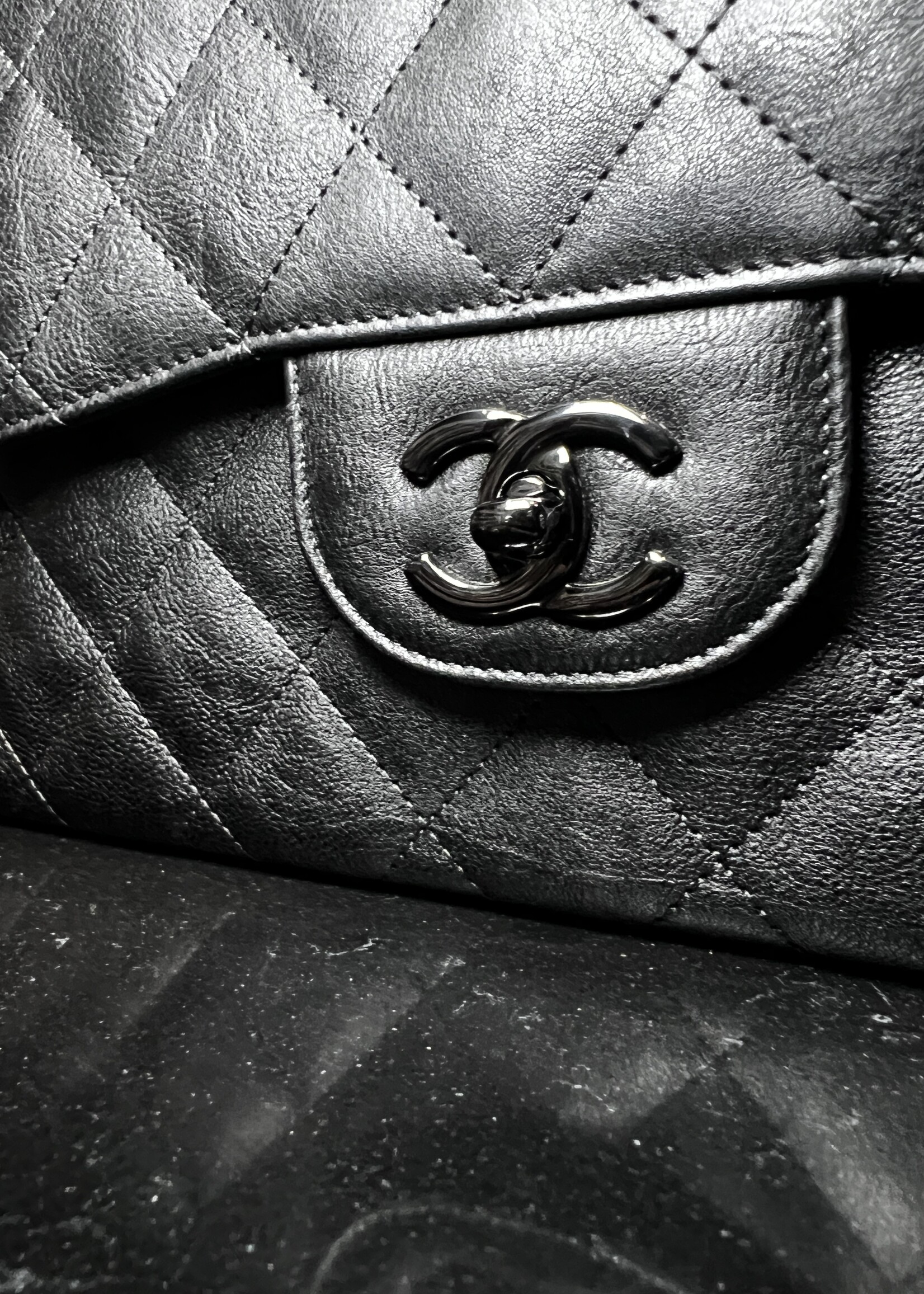 Chanel SOLD - Chanel So Black Goatskin Jumbo
