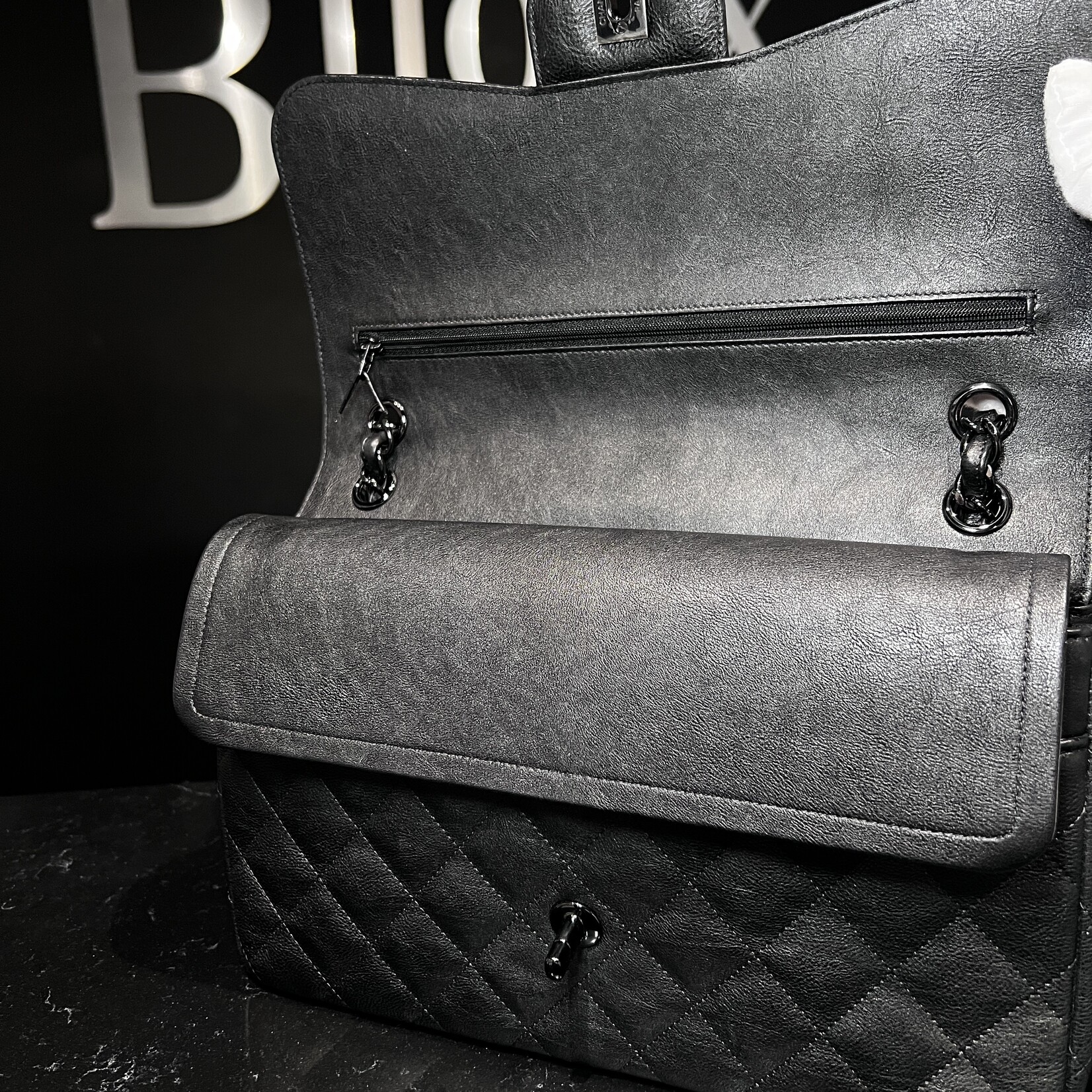 Chanel Chanel So Black Goatskin Jumbo