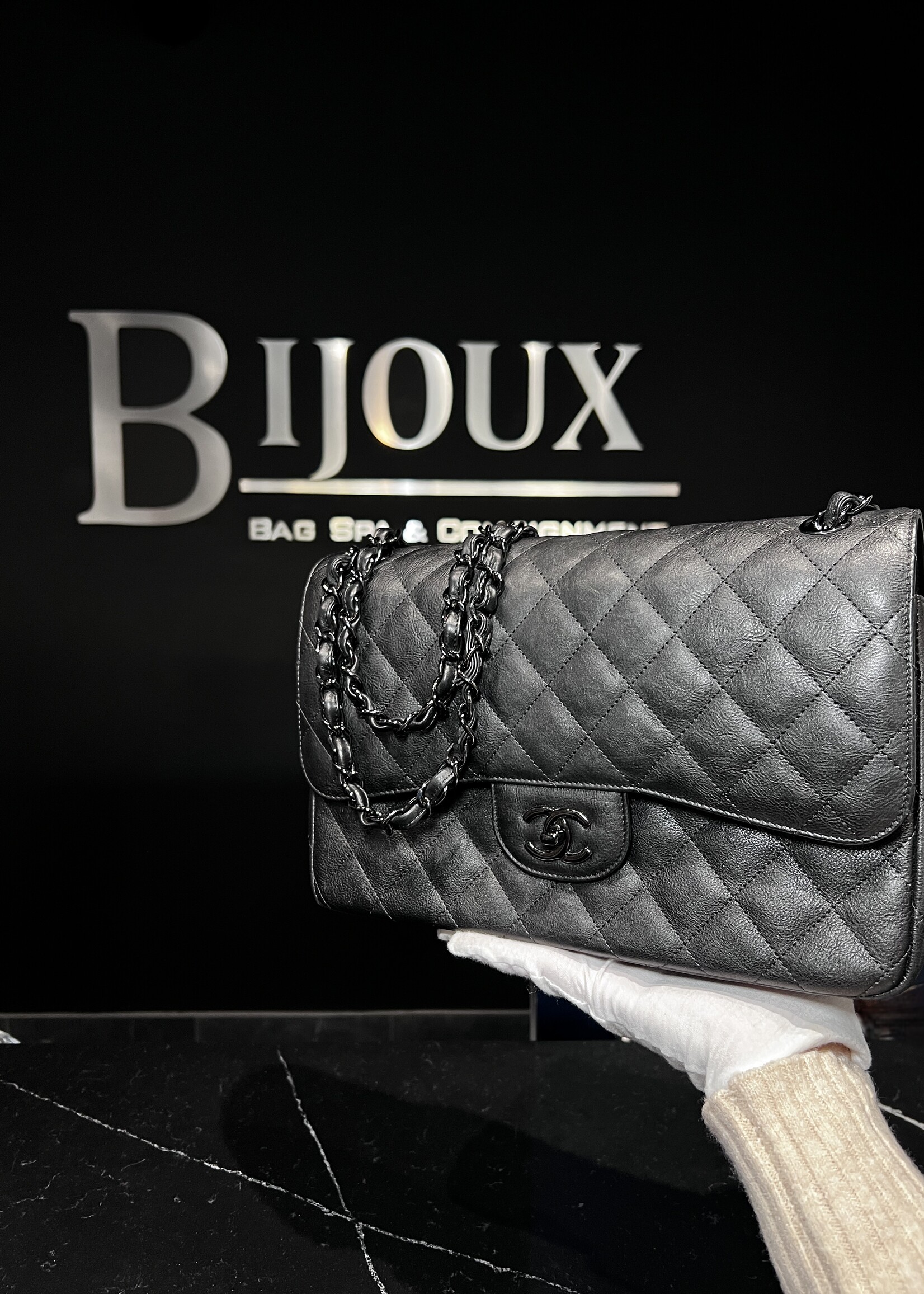 Chanel SOLD - Chanel So Black Goatskin Jumbo