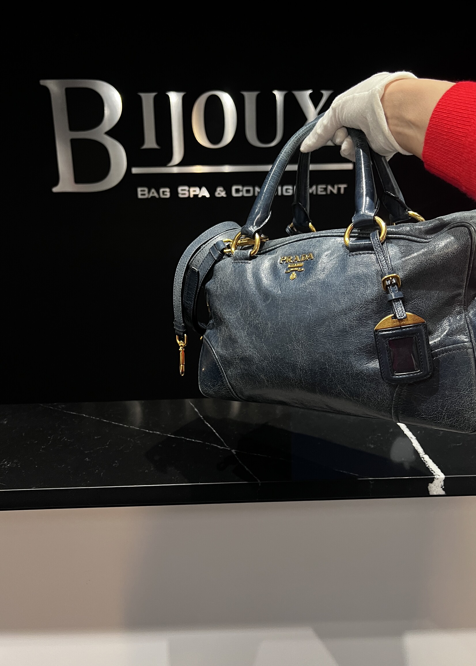 Prada SOLD - Prada Shine Bauletto Vitello