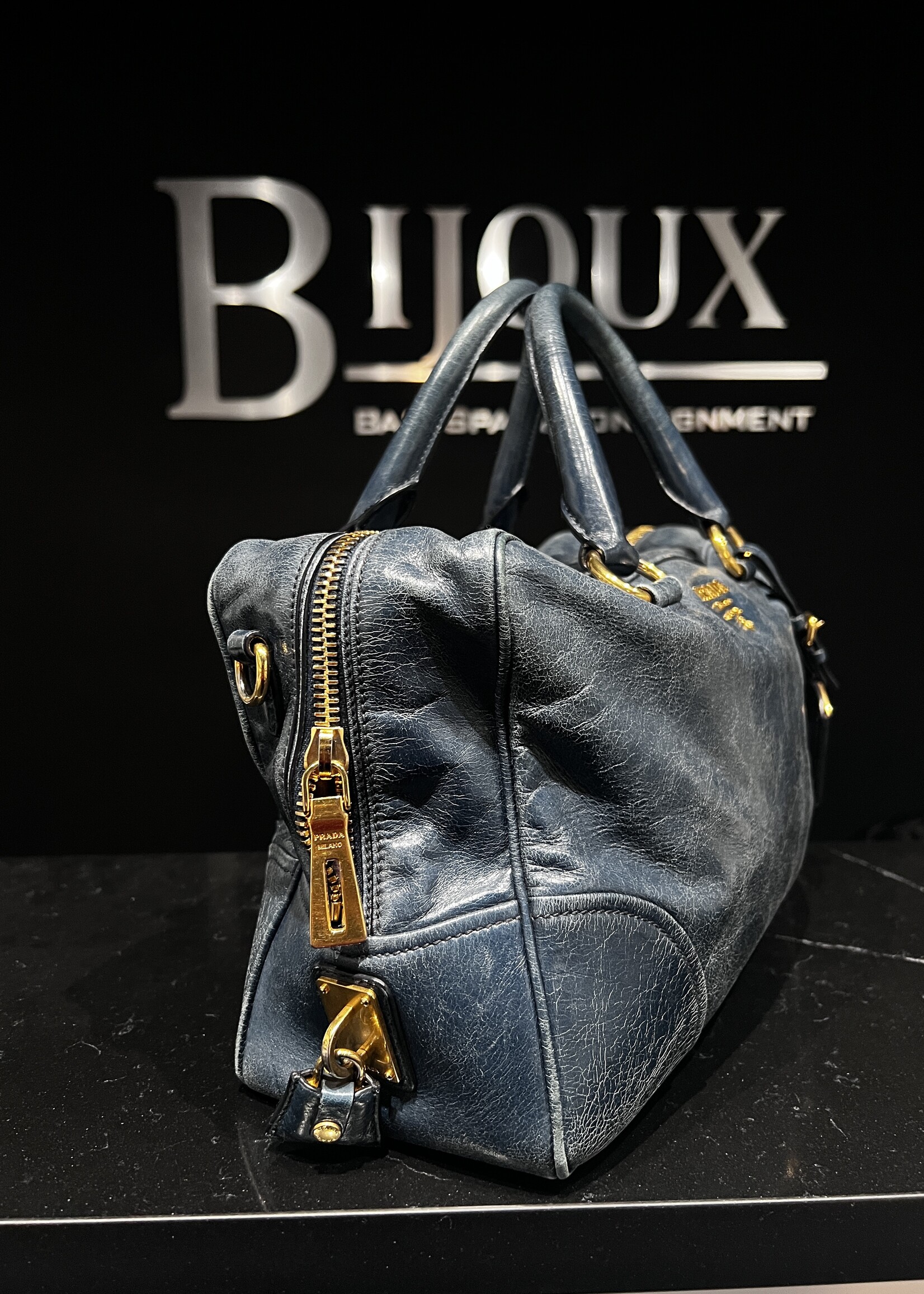 Prada SOLD - Prada Shine Bauletto Vitello