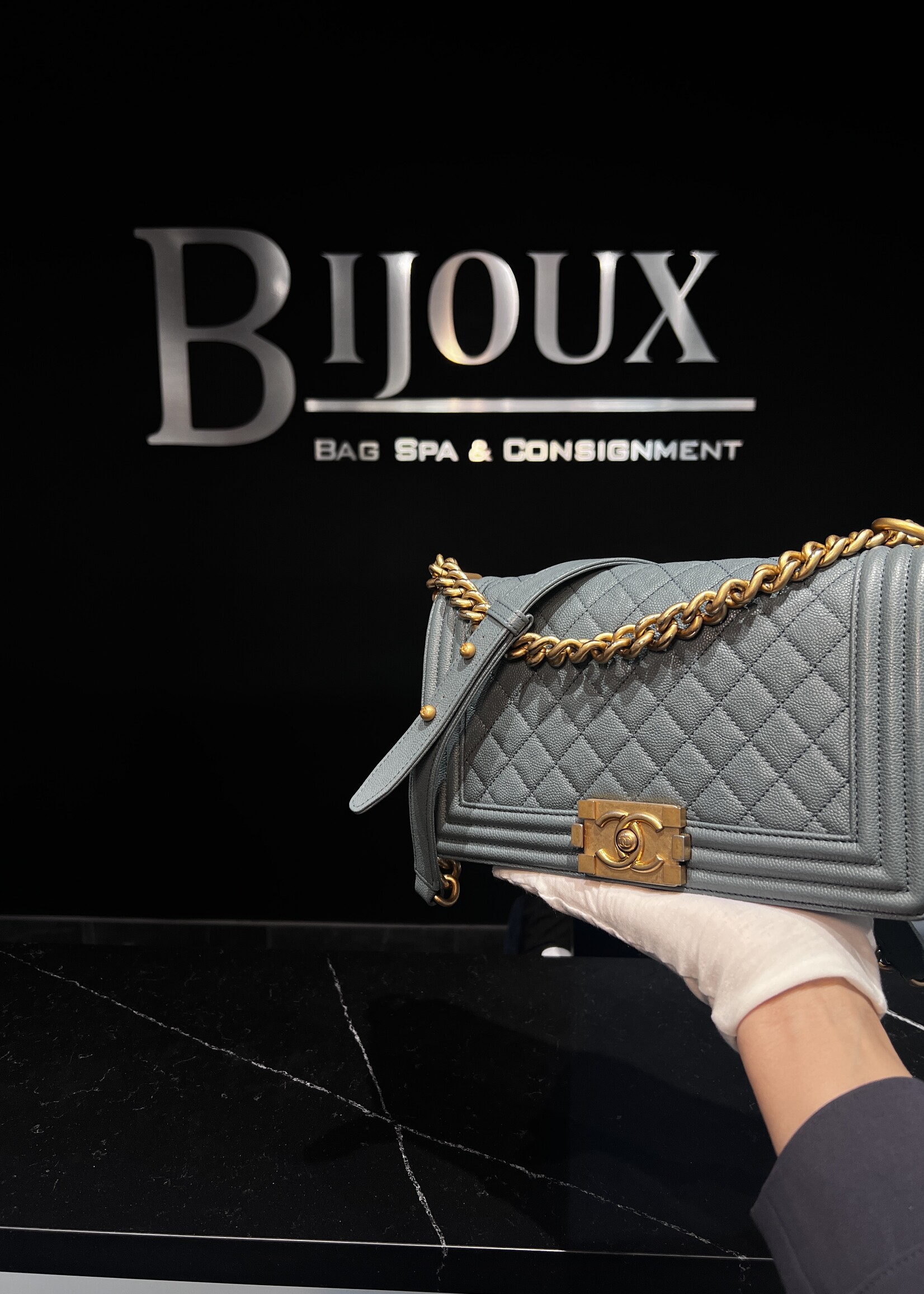 Chanel SOLD - Chanel Medium Caviar Boy Bag GHW