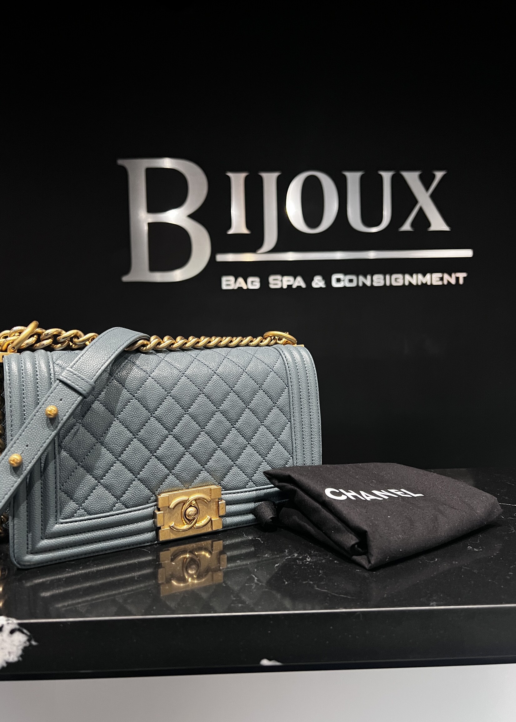 Chanel SOLD - Chanel Medium Caviar Boy Bag GHW