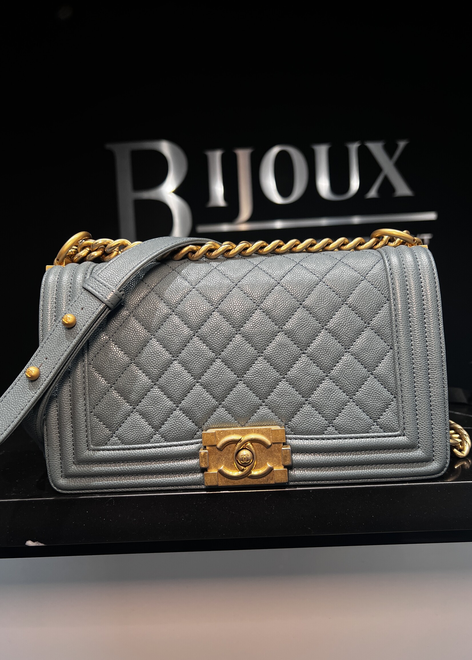 Chanel SOLD - Chanel Medium Caviar Boy Bag GHW