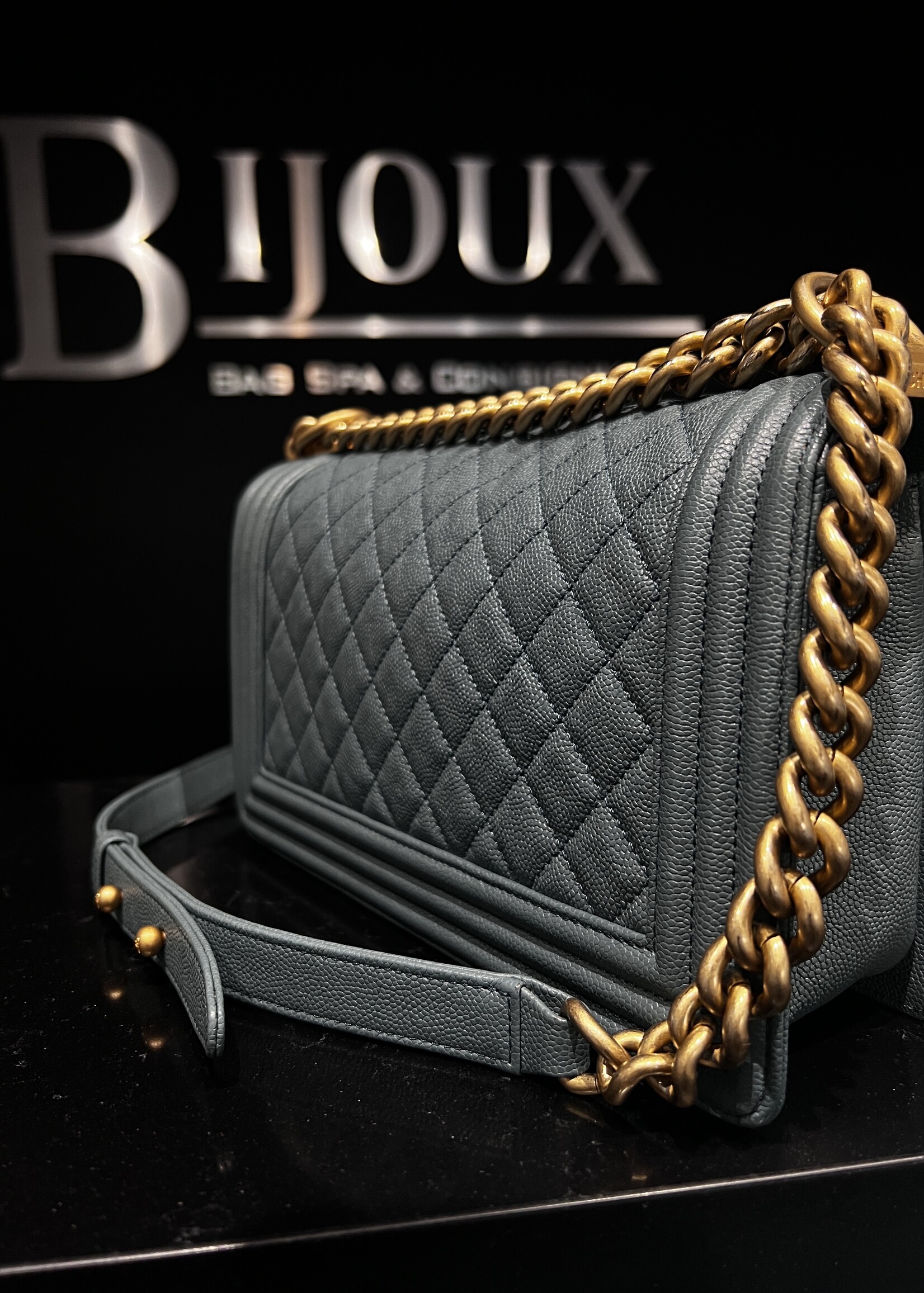 Chanel SOLD - Chanel Medium Caviar Boy Bag GHW