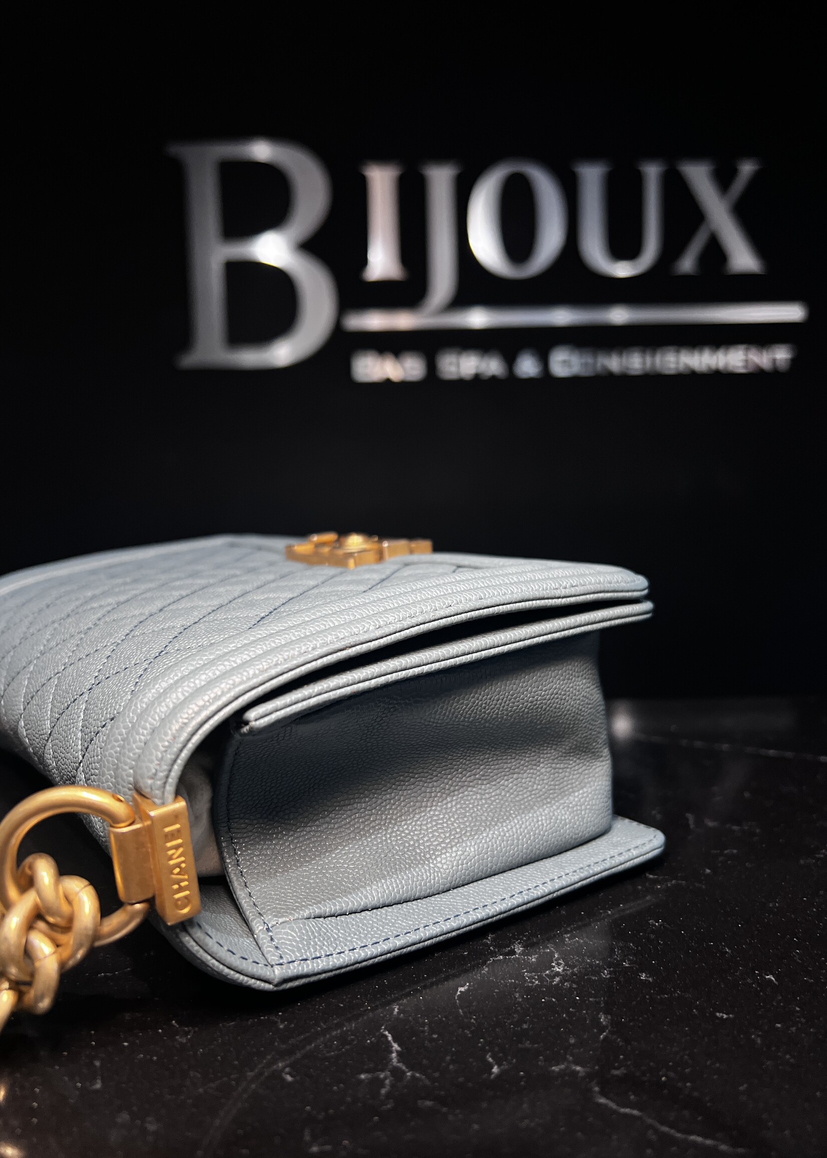 Chanel SOLD - Chanel Medium Caviar Boy Bag GHW