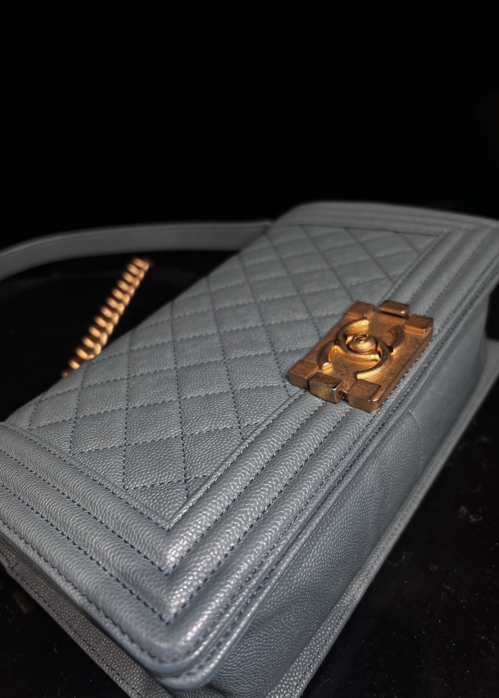 Chanel SOLD - Chanel Medium Caviar Boy Bag GHW