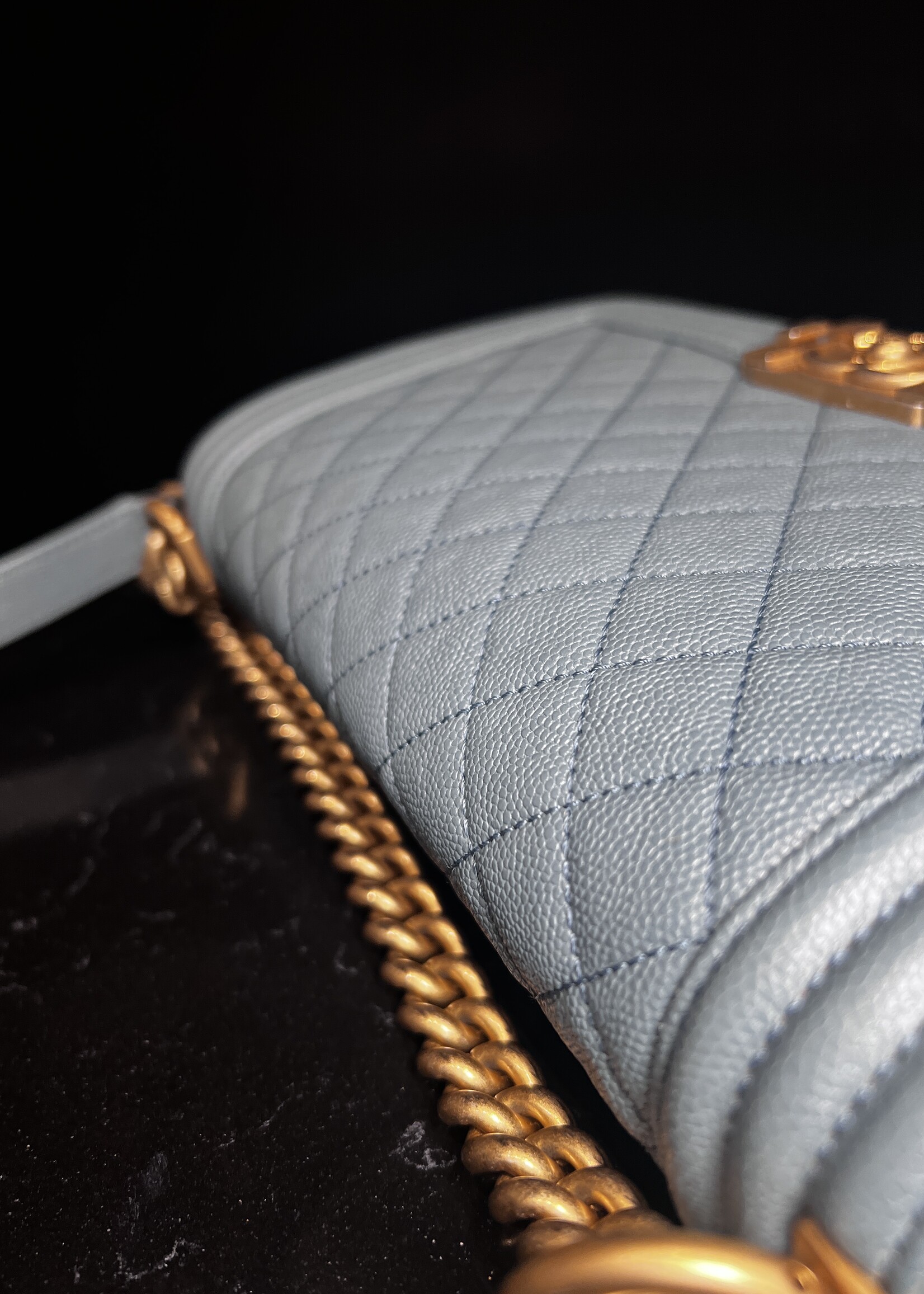 Chanel SOLD - Chanel Medium Caviar Boy Bag GHW