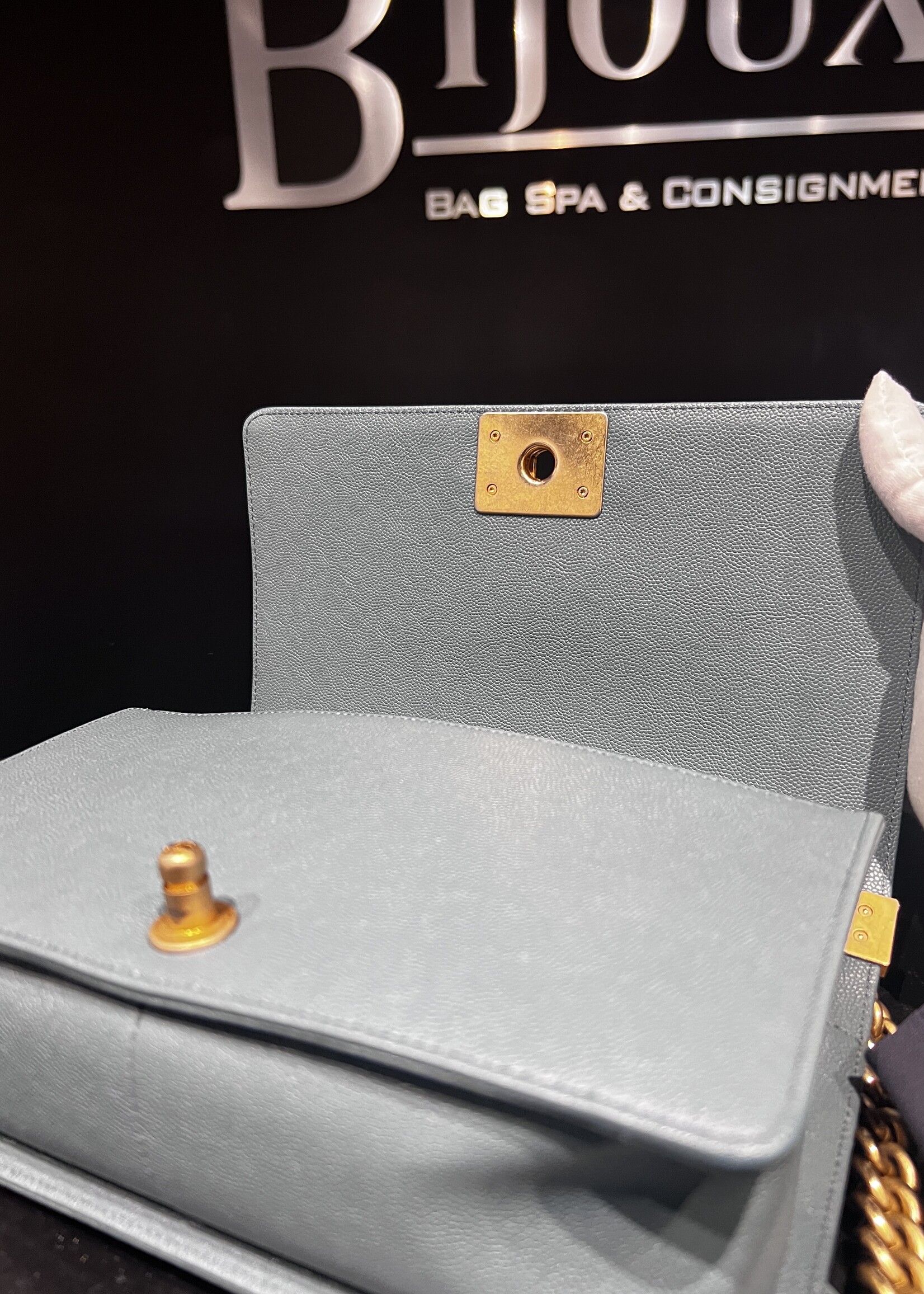 Chanel SOLD - Chanel Medium Caviar Boy Bag GHW