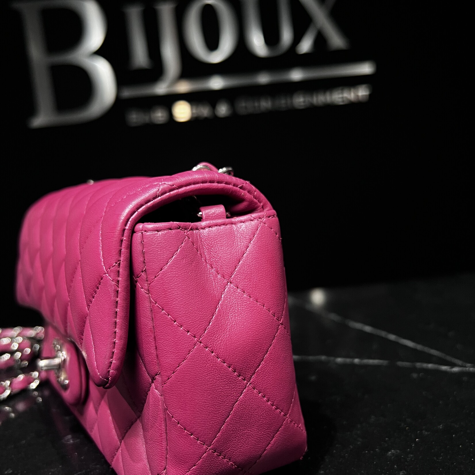 Chanel Chanel Mini Rectangle Flap Quilted Fuchsia
