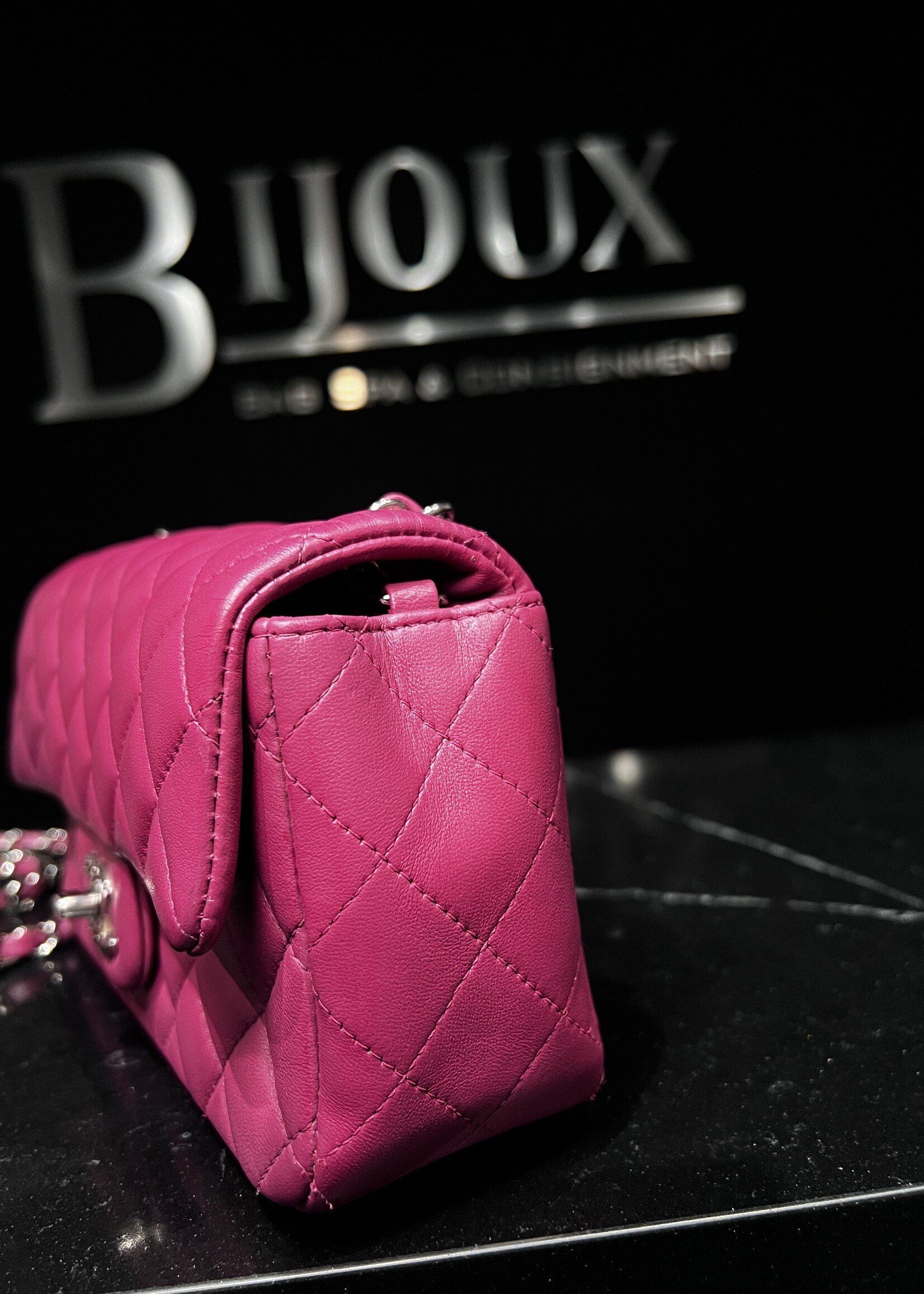 Chanel Chanel Mini Rectangle Flap Quilted Fuchsia