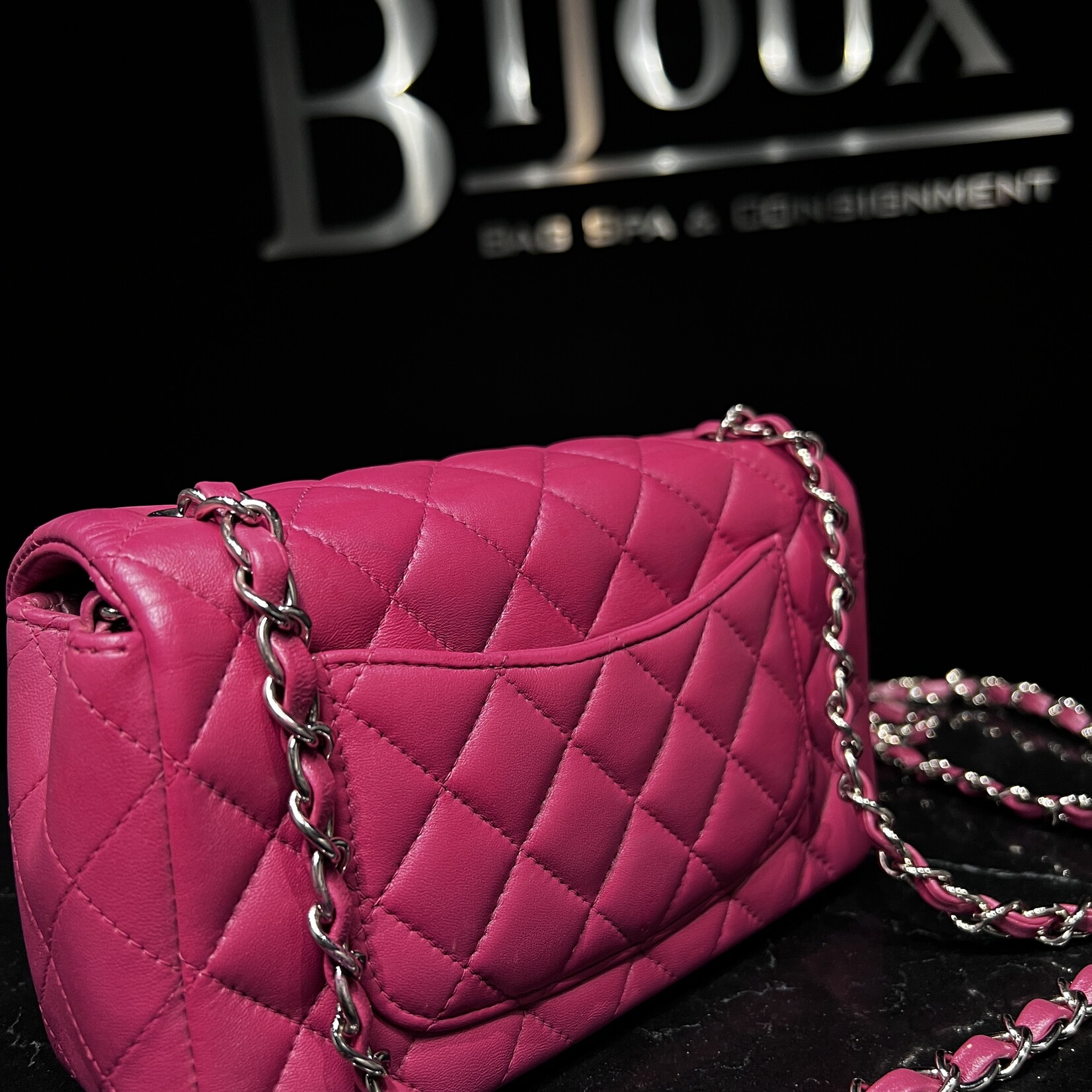 Chanel Chanel Mini Rectangle Flap Quilted Fuchsia