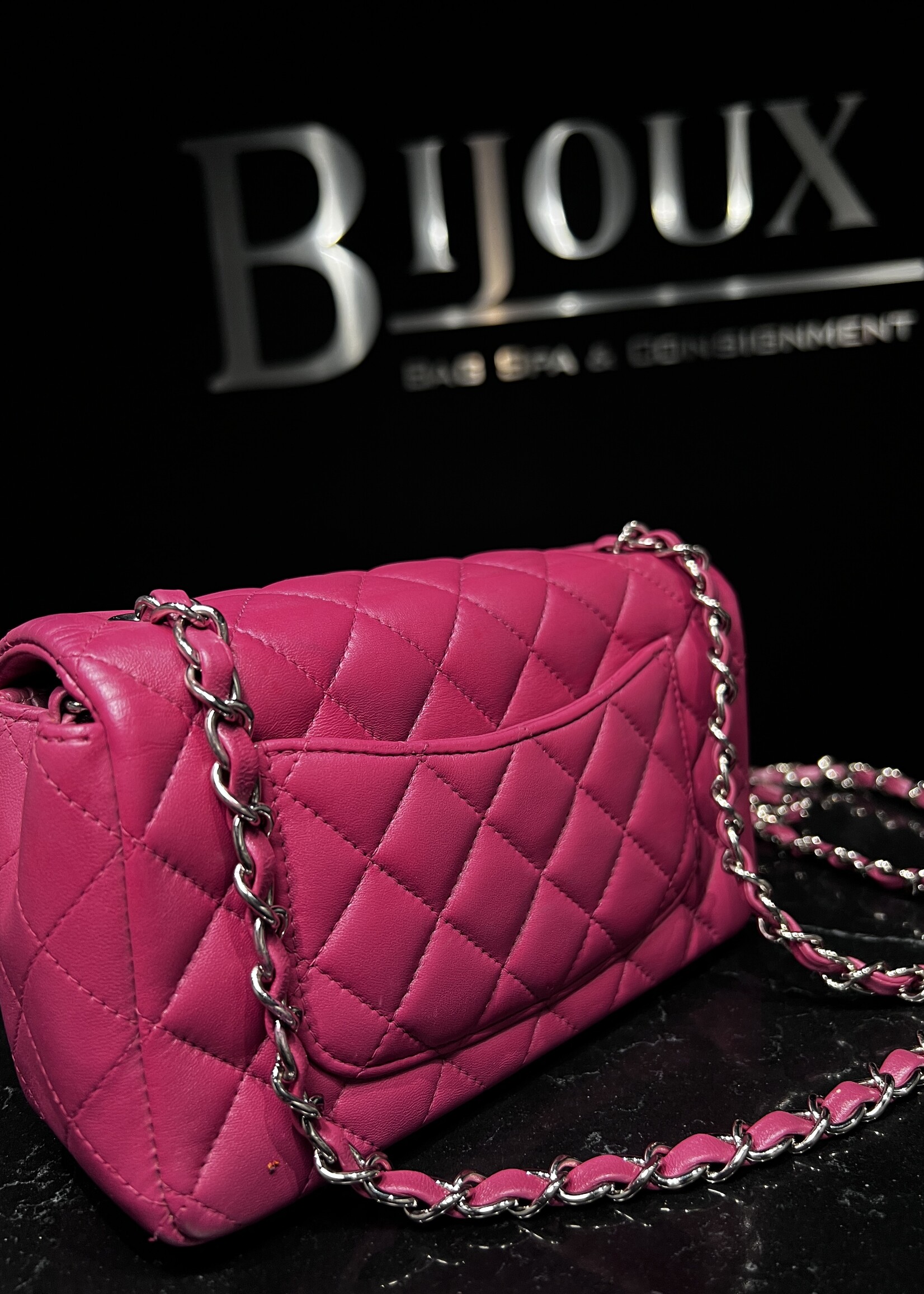 Chanel Chanel Mini Rectangle Flap Quilted Fuchsia