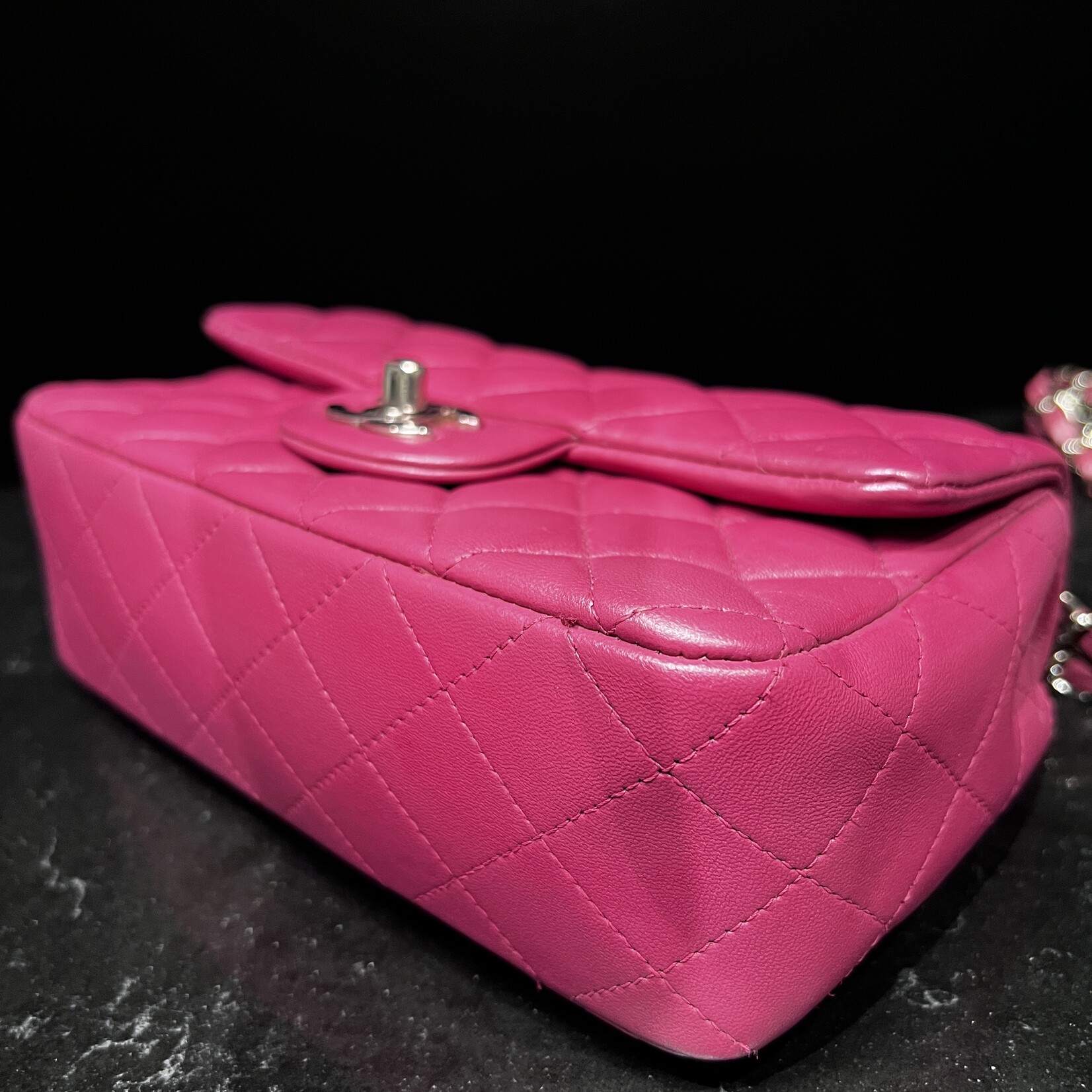 Chanel Chanel Mini Rectangle Flap Quilted Fuchsia