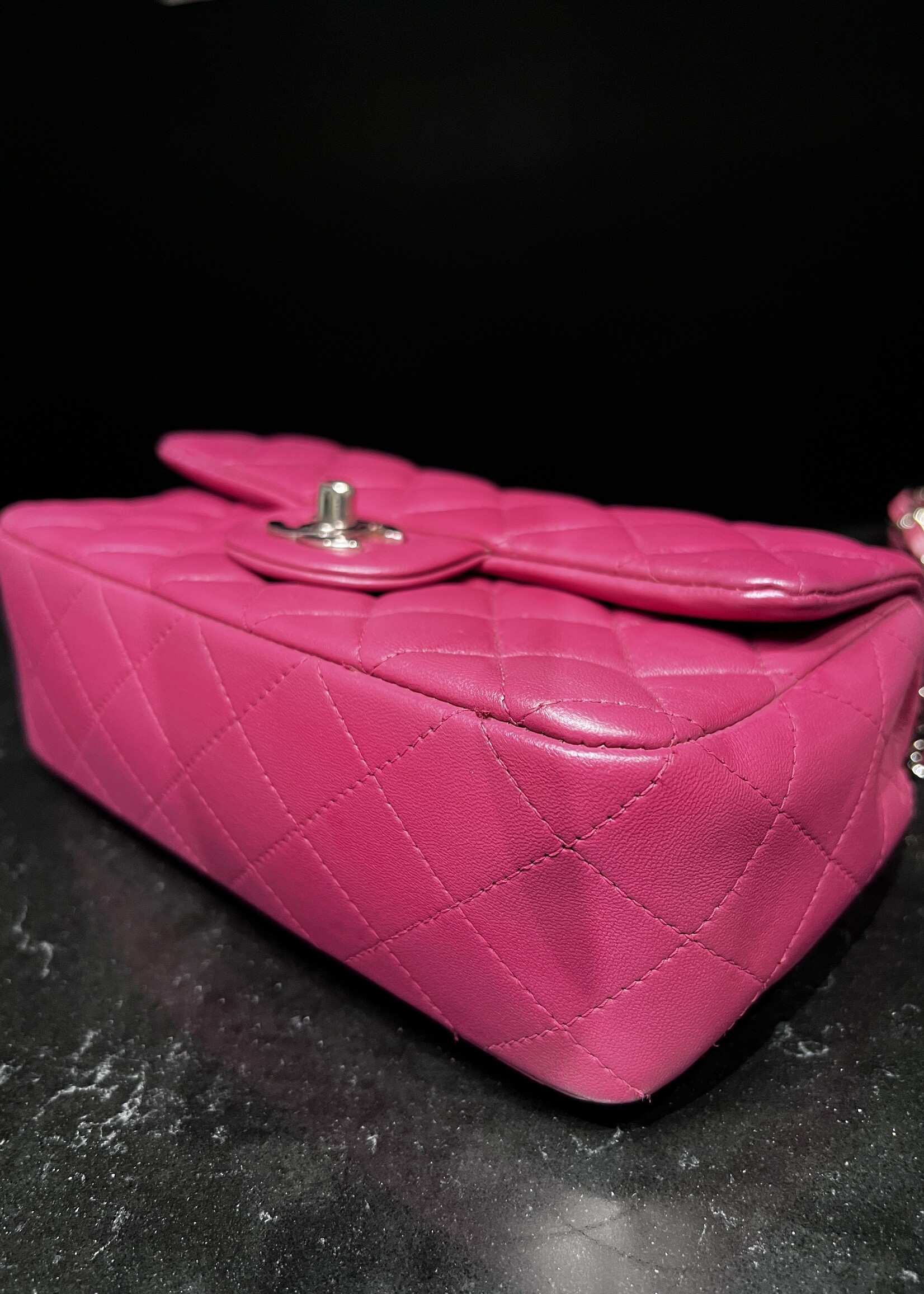 Chanel Chanel Mini Rectangle Flap Quilted Fuchsia