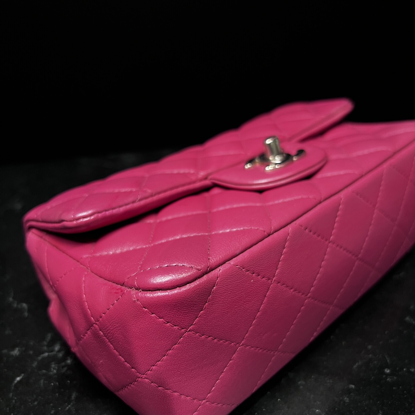 Chanel Chanel Mini Rectangle Flap Quilted Fuchsia
