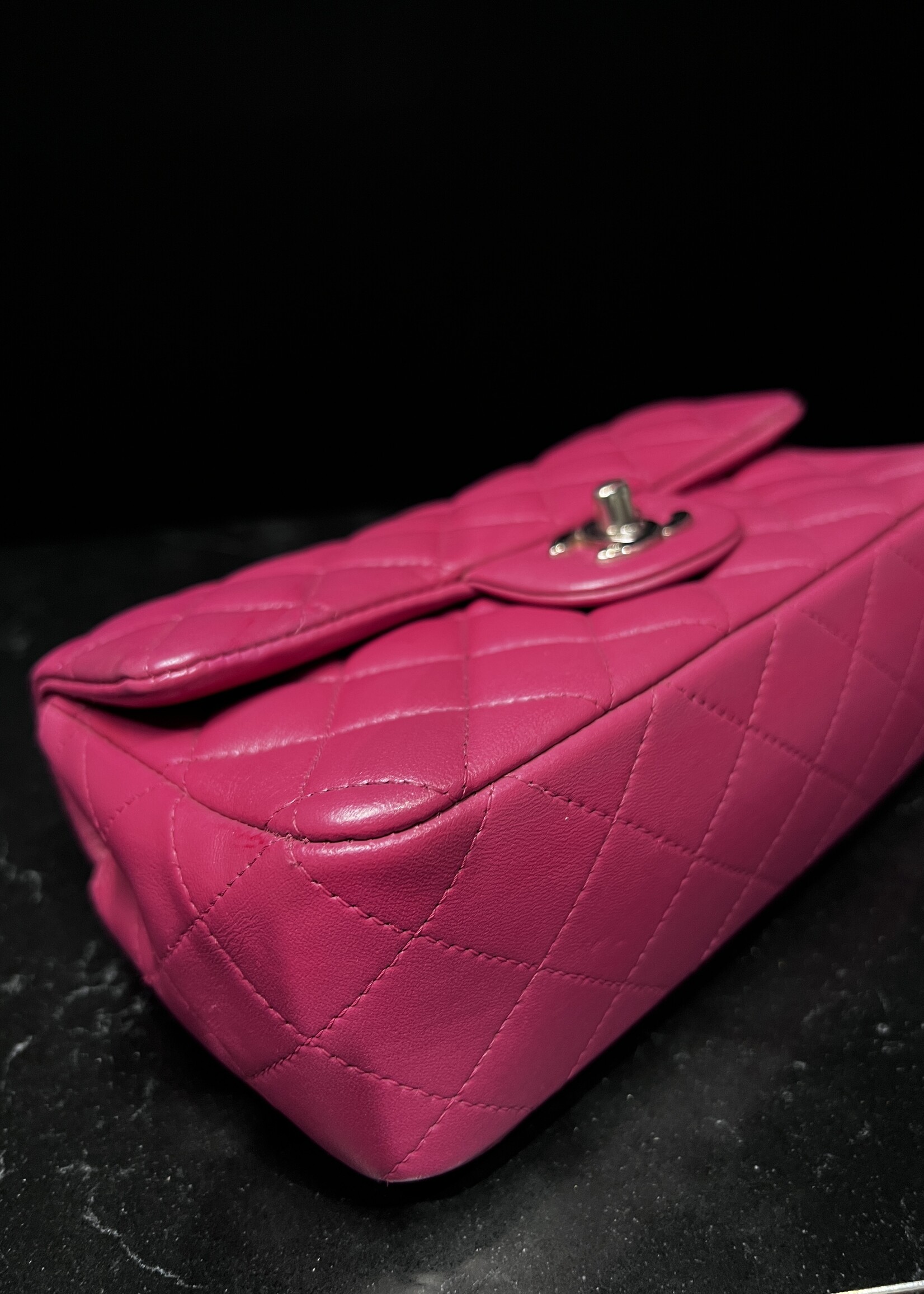 Chanel Chanel Mini Rectangle Flap Quilted Fuchsia