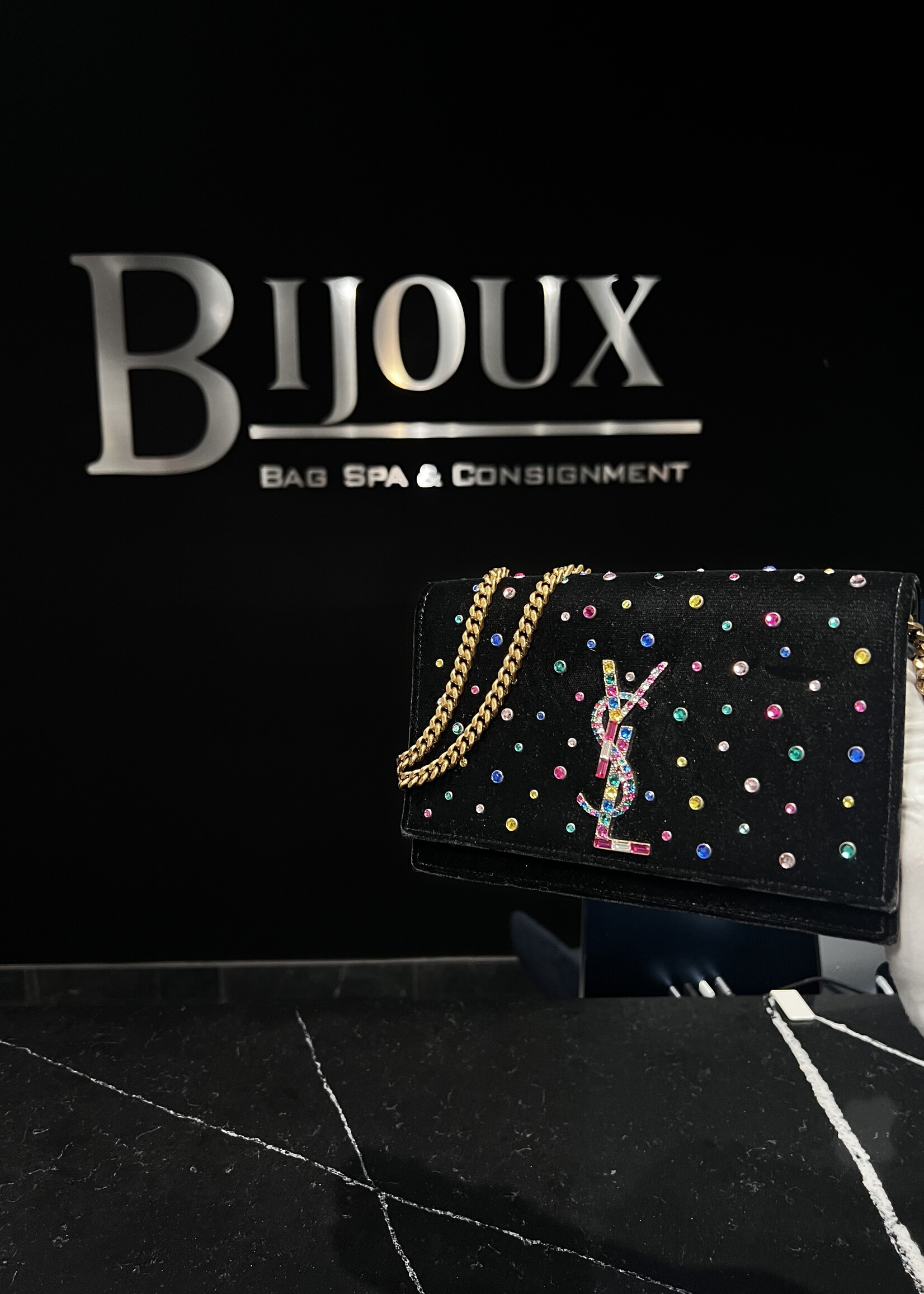 Saint Laurent SOLD- Saint Laurent Kate Velvet Woc