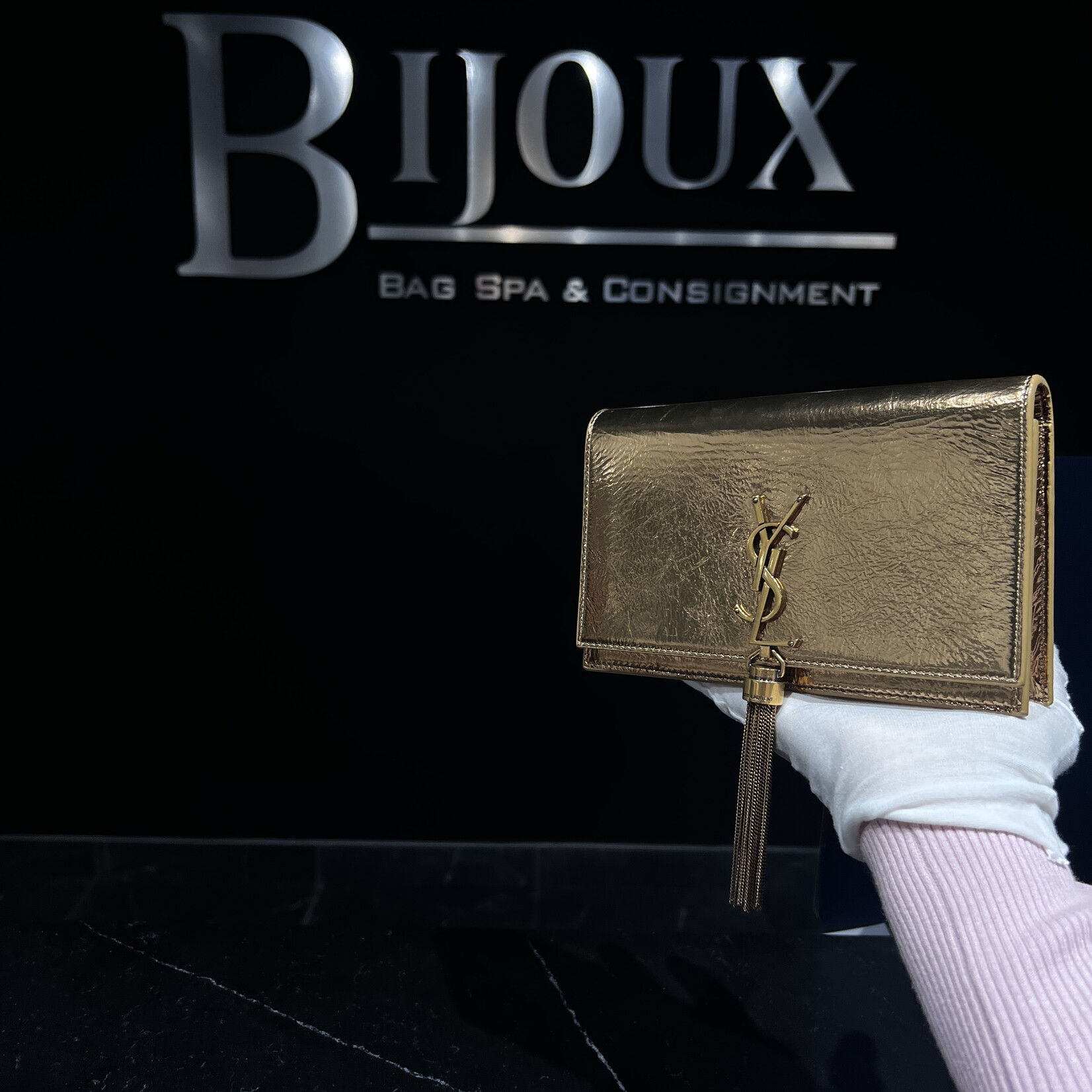 Saint Laurent Saint Laurent Kate Gold Small