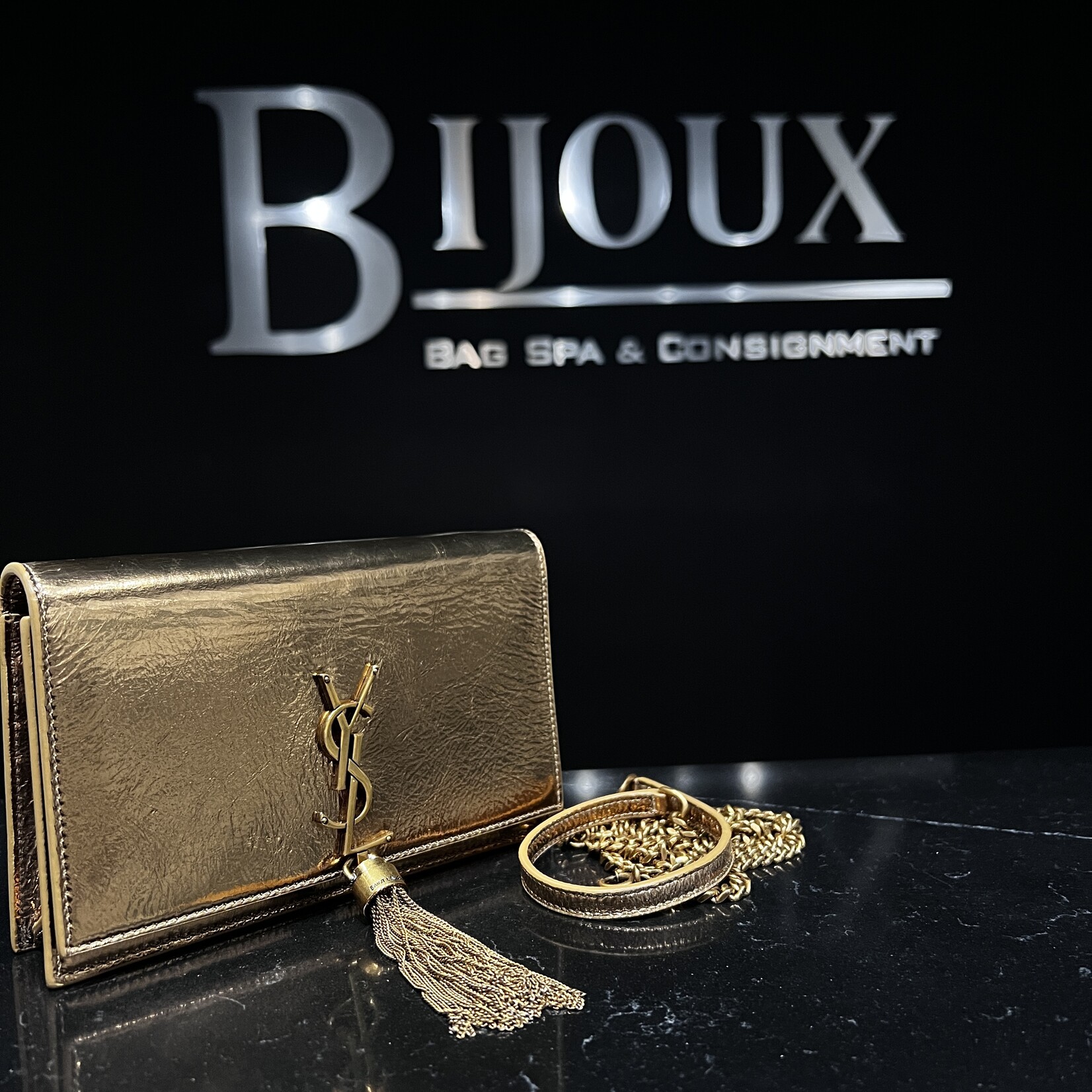 Saint Laurent Saint Laurent Kate Gold Small