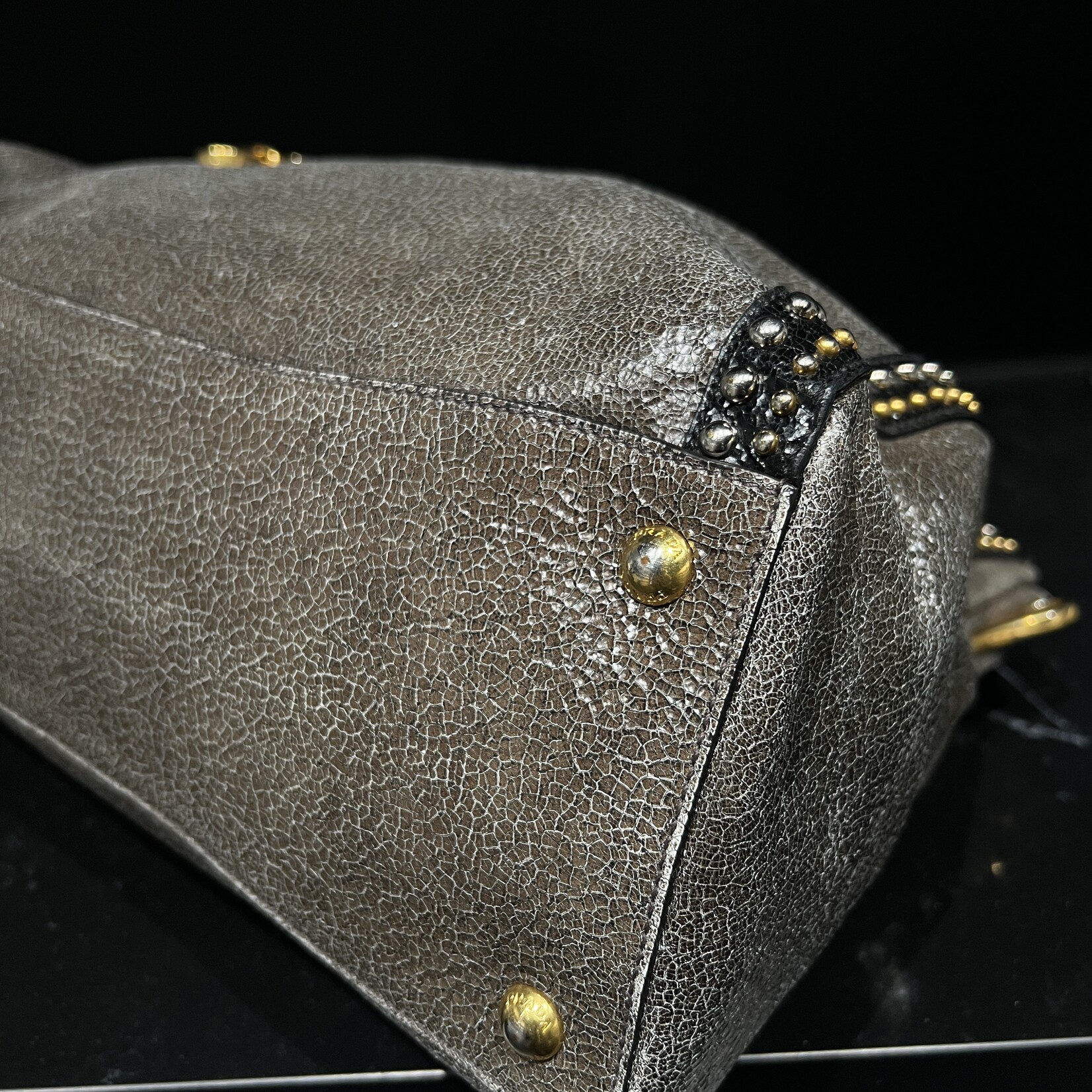 Prada Prada Studded Craquele Handle Bag