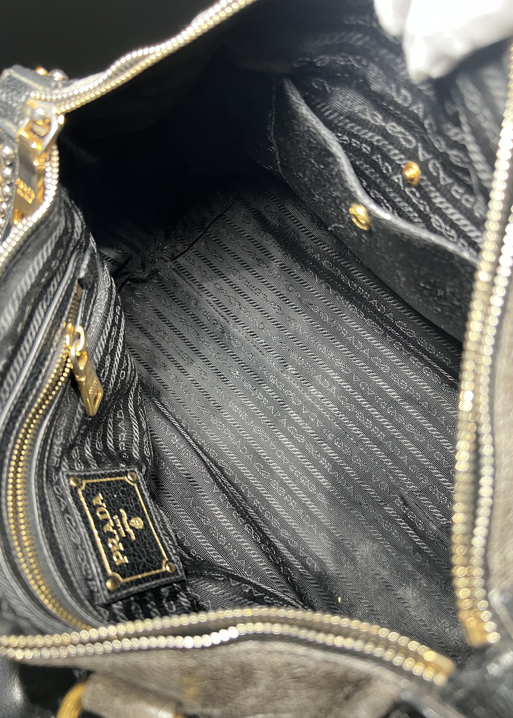 Prada SOLD - Prada Studded Craquele Handle Bag