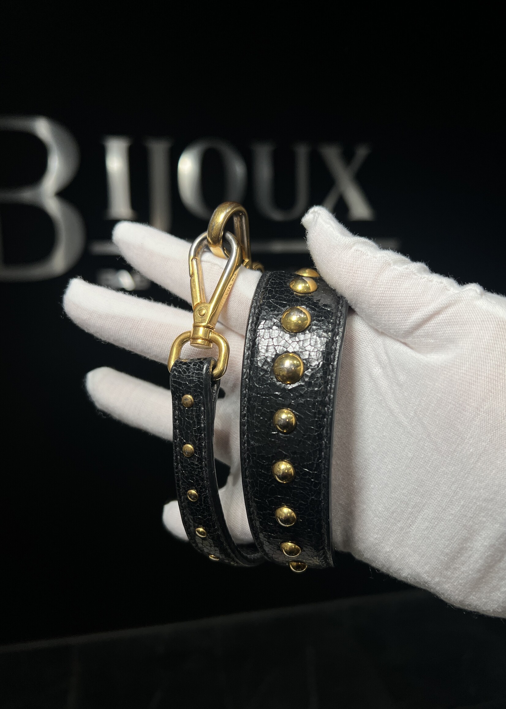 Prada SOLD - Prada Studded Craquele Handle Bag