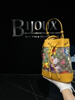 Gucci SOLD - Gucci Monogram Flora Small Ophidia Bucket Bag