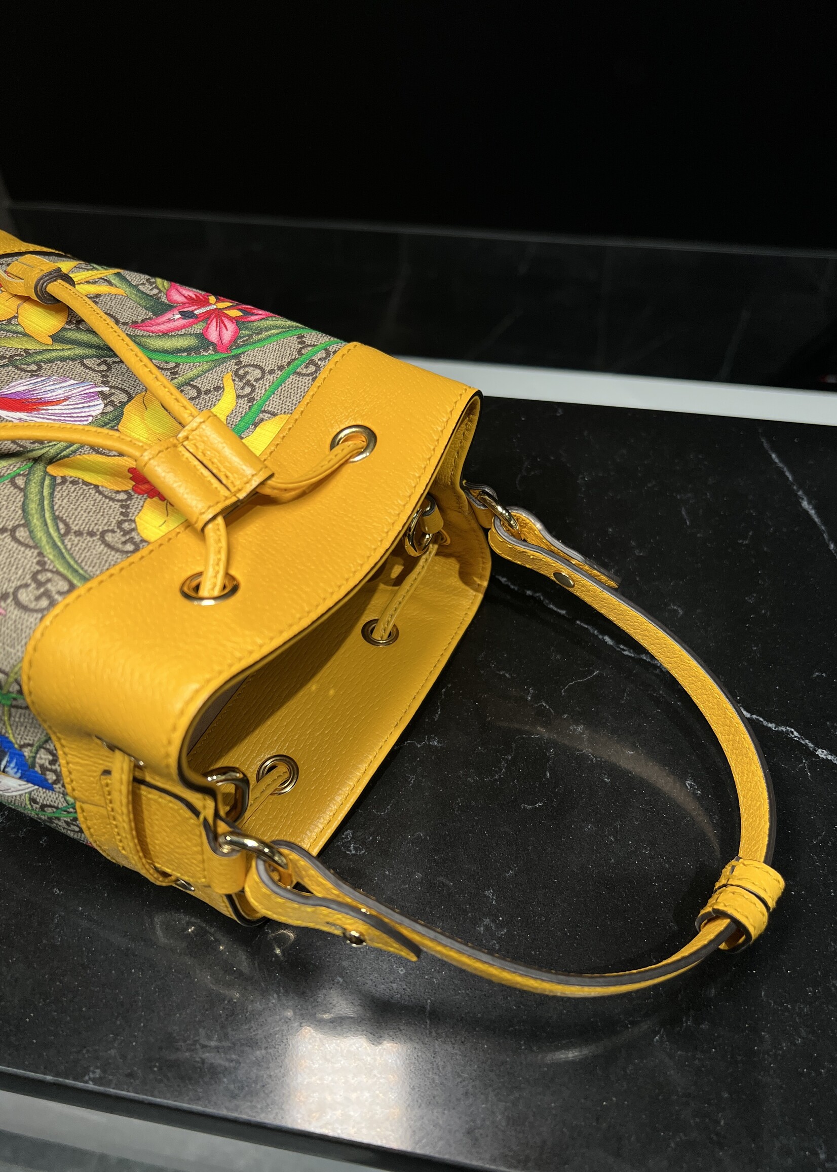 Gucci Gucci Monogram Flora Small Ophidia Bucket Bag