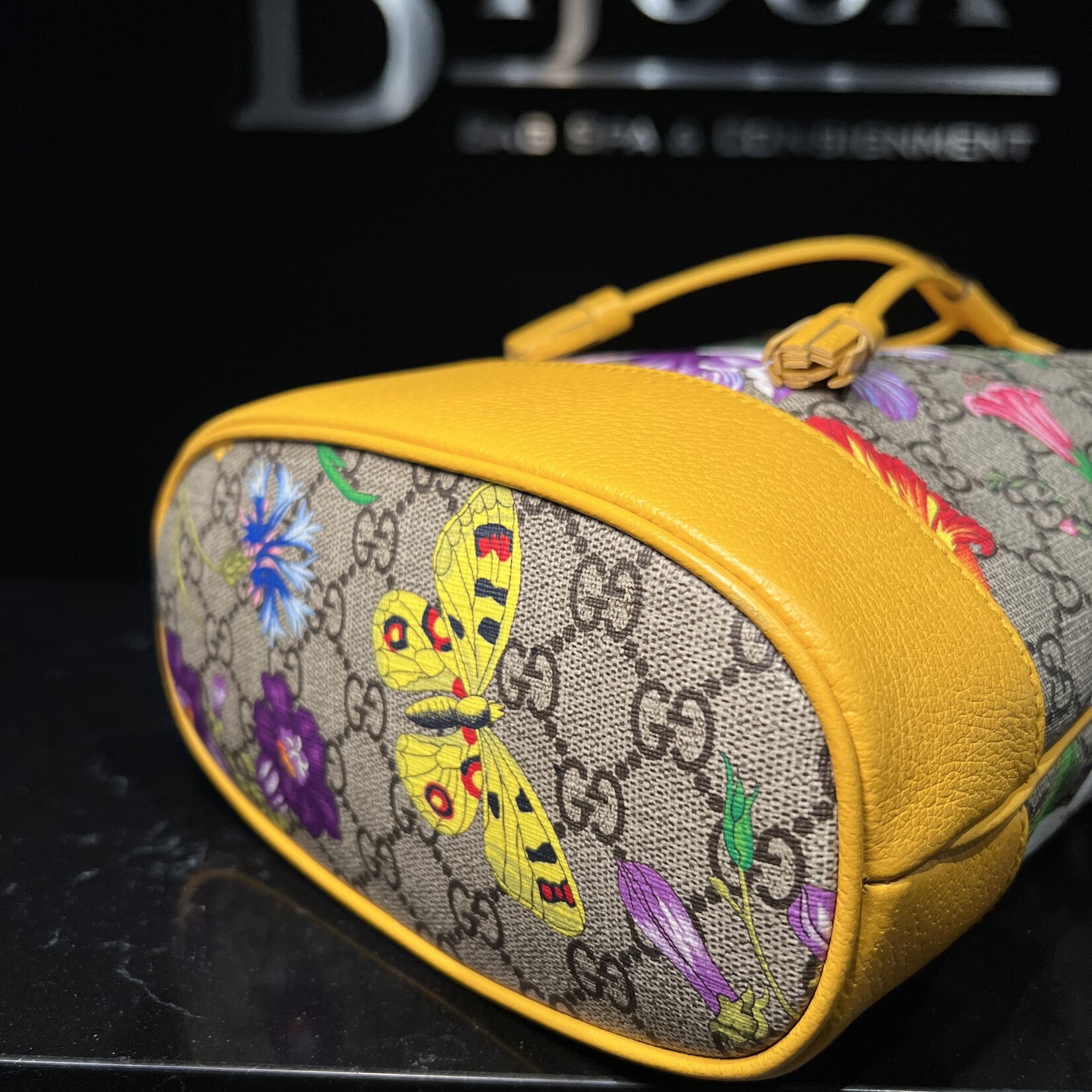 Gucci Gucci Monogram Flora Small Ophidia Bucket Bag