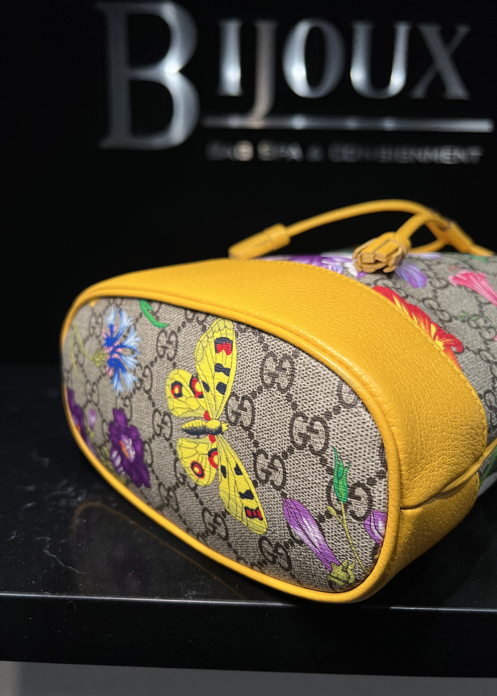 Gucci Gucci Monogram Flora Small Ophidia Bucket Bag