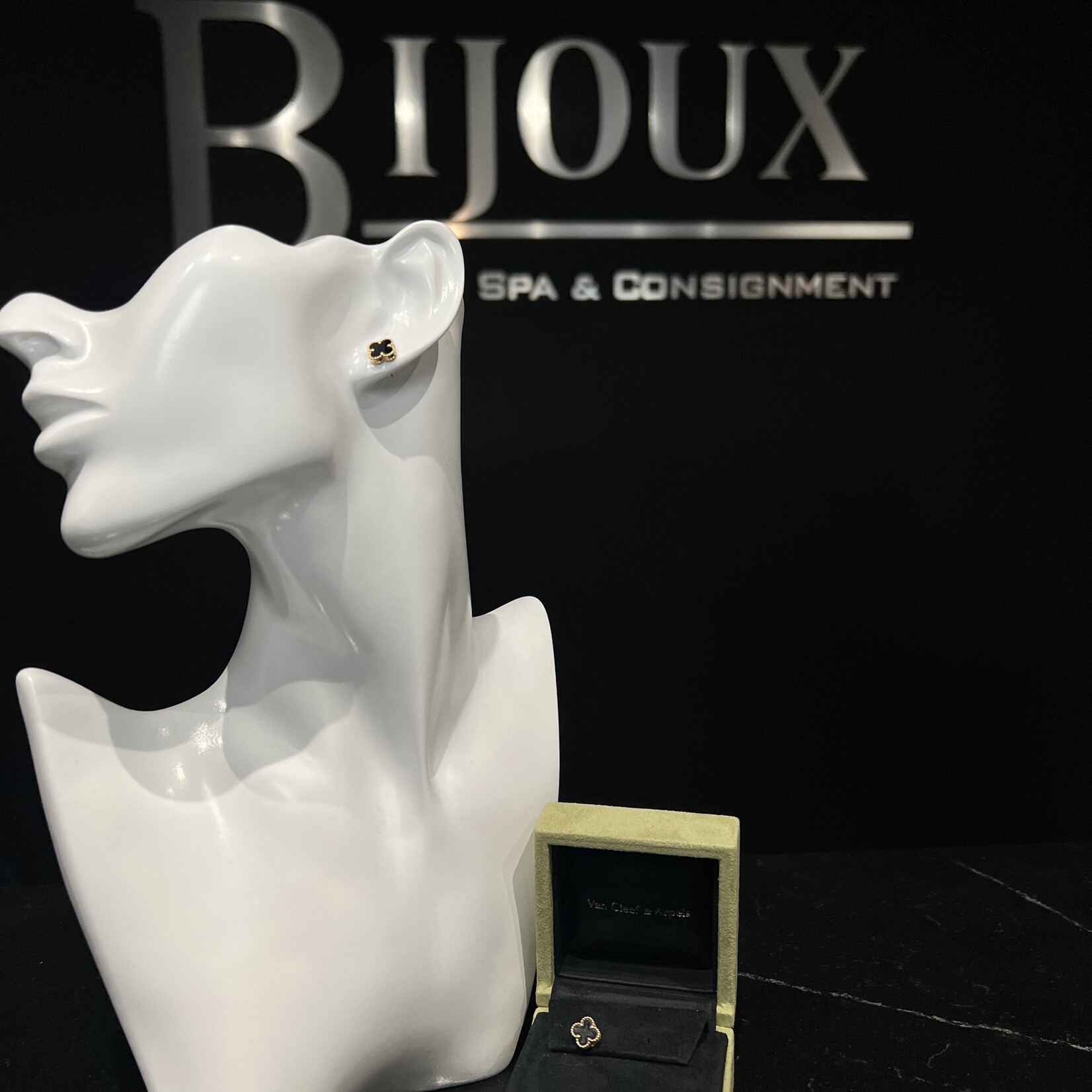 Van Cleef SOLD - Van Cleef Alhambra Onyx Earrings