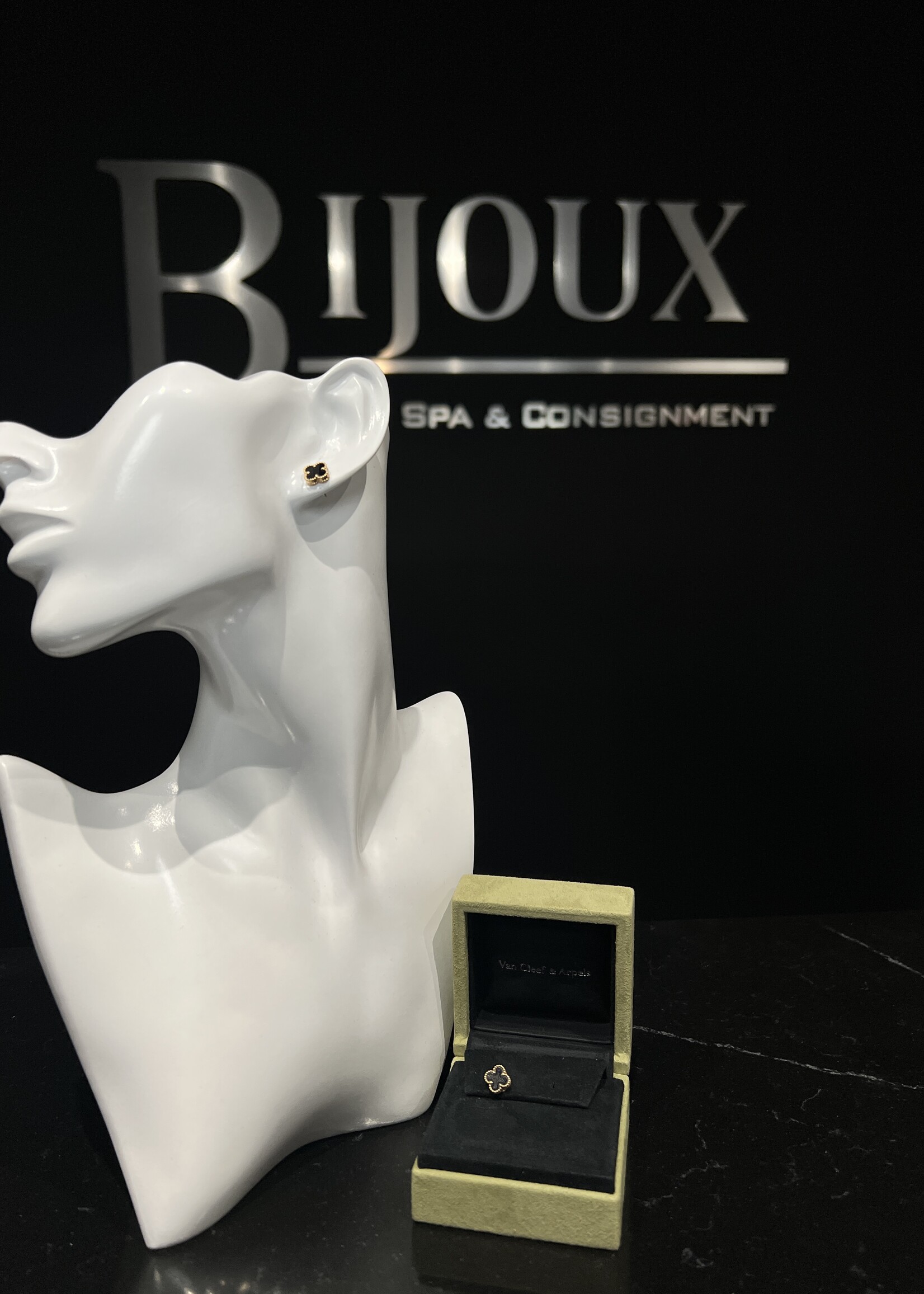 Van Cleef SOLD - Van Cleef Alhambra Onyx Earrings