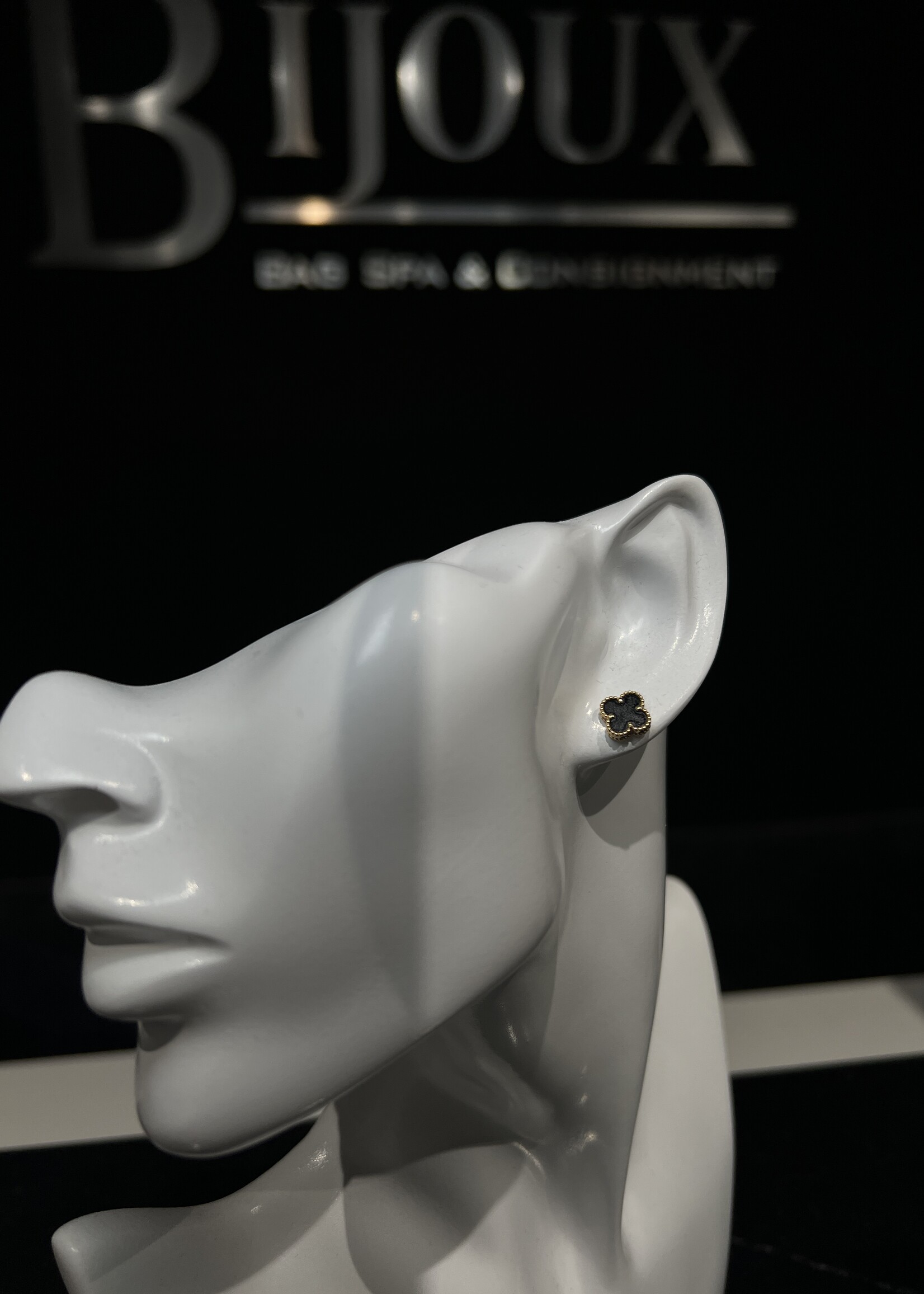 Van Cleef SOLD - Van Cleef Alhambra Onyx Earrings