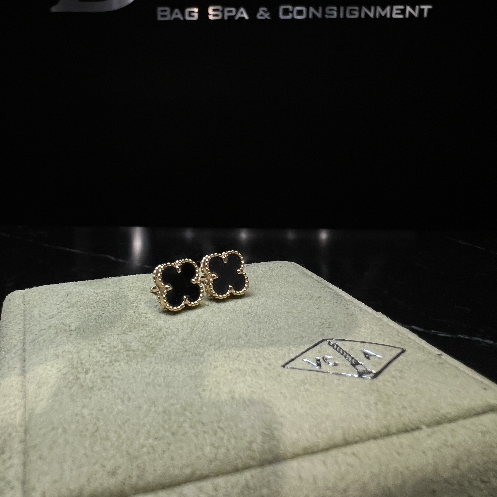 Van Cleef SOLD - Van Cleef Alhambra Onyx Earrings