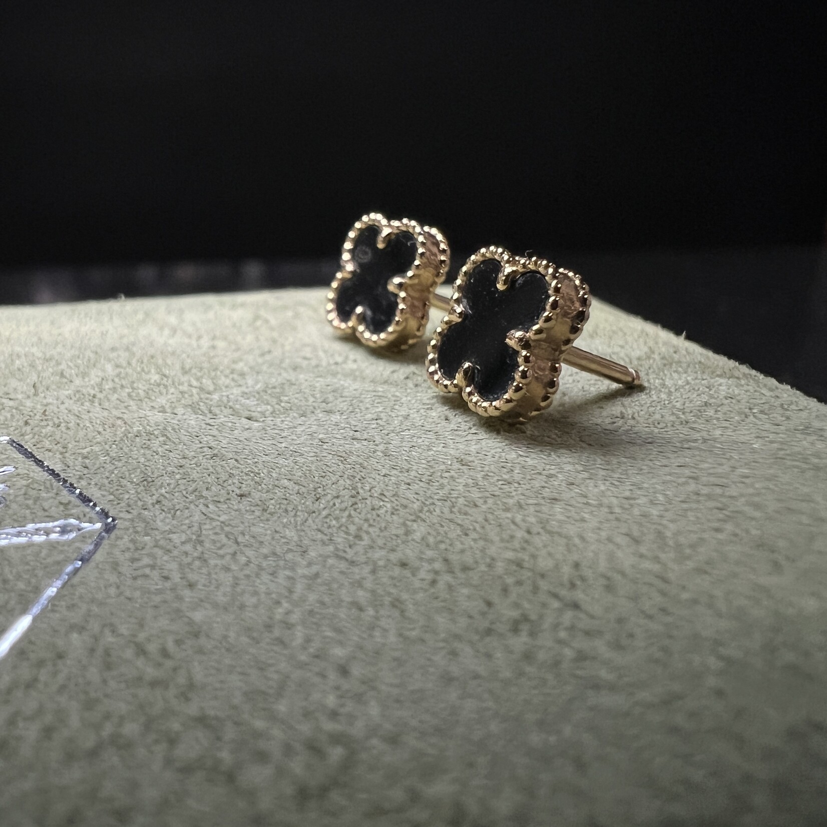 Van Cleef SOLD - Van Cleef Alhambra Onyx Earrings