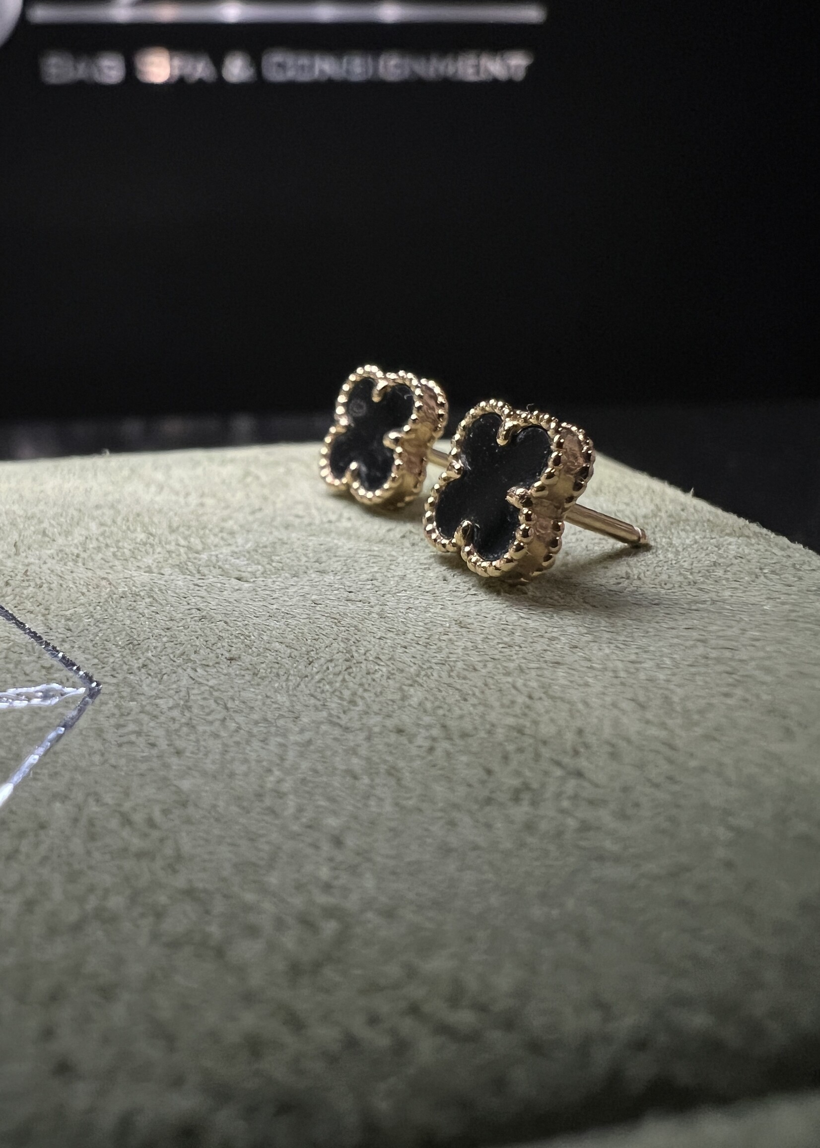 Van Cleef SOLD - Van Cleef Alhambra Onyx Earrings