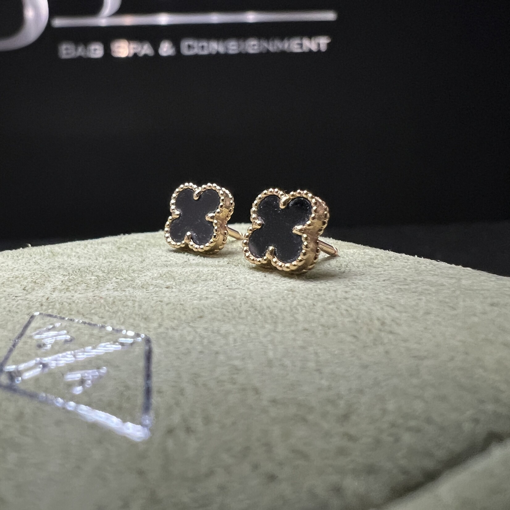 Van Cleef SOLD - Van Cleef Alhambra Onyx Earrings