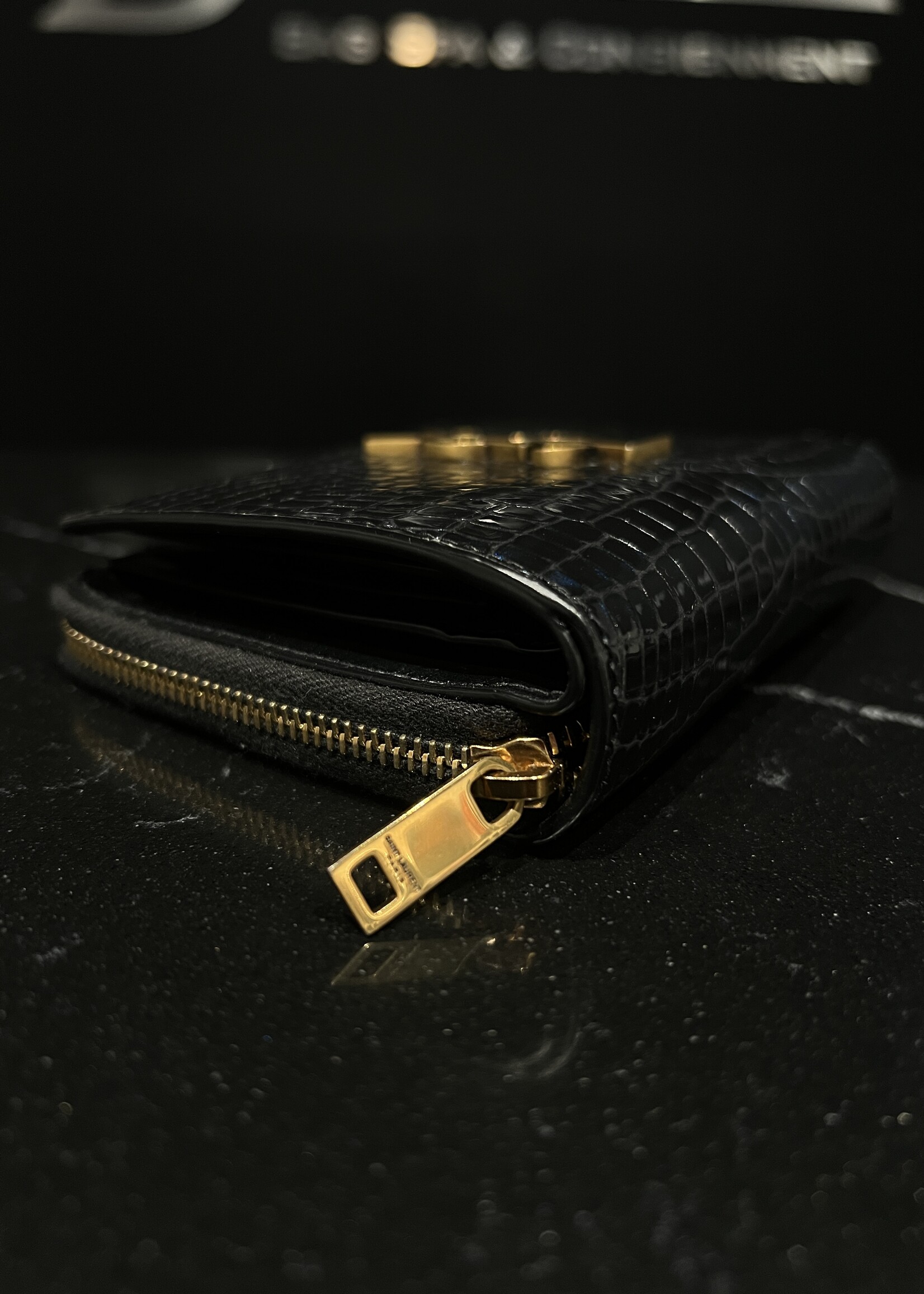 Saint Laurent SOLD - Saint Laurent Embossed Monogram Wallet