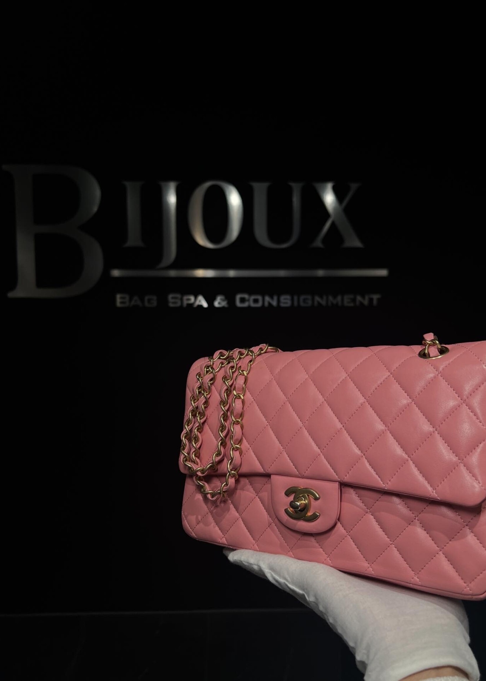 Chanel Chanel Medium Double Flap Lambskin Pink