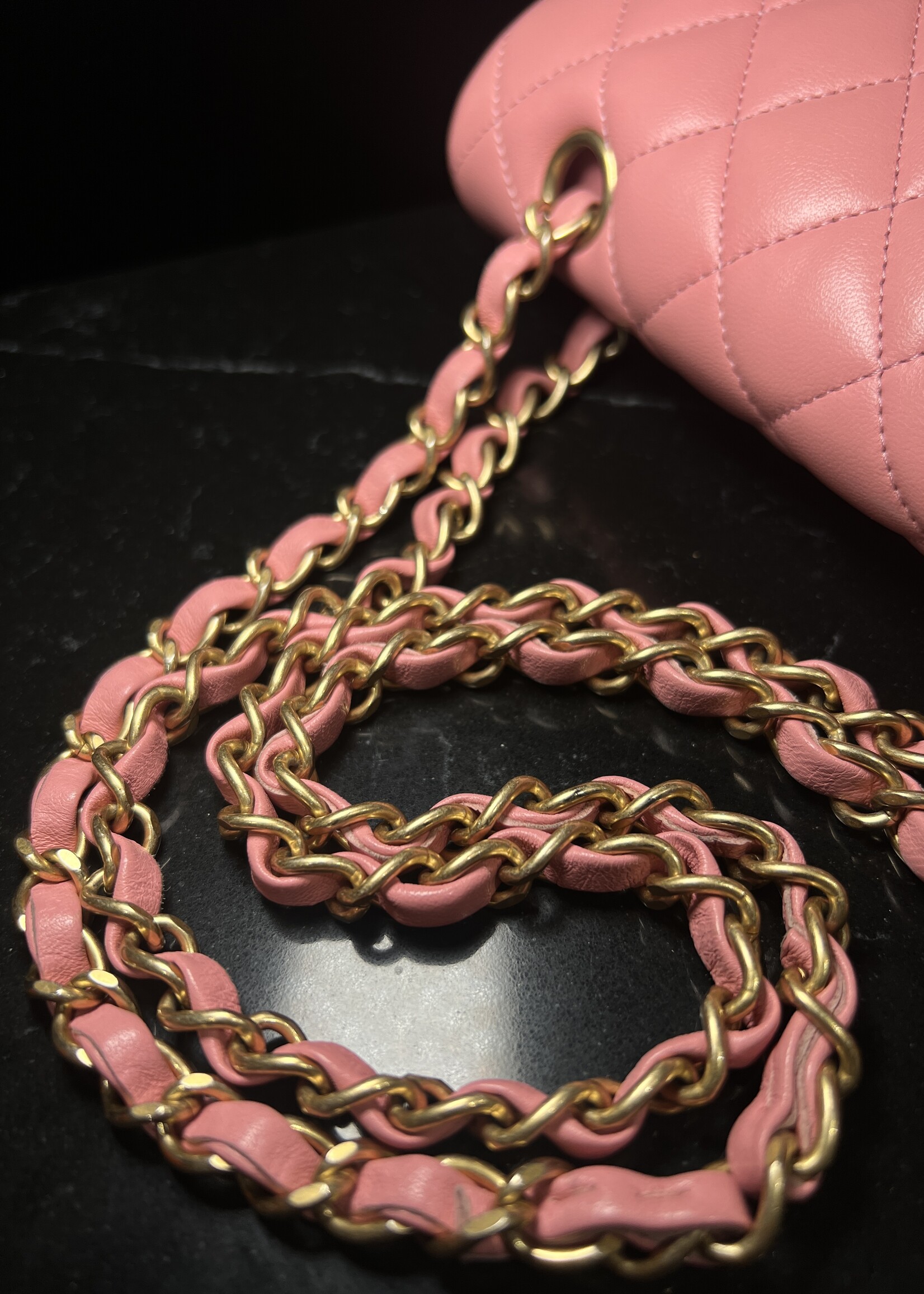 Chanel Chanel Medium Double Flap Lambskin Pink