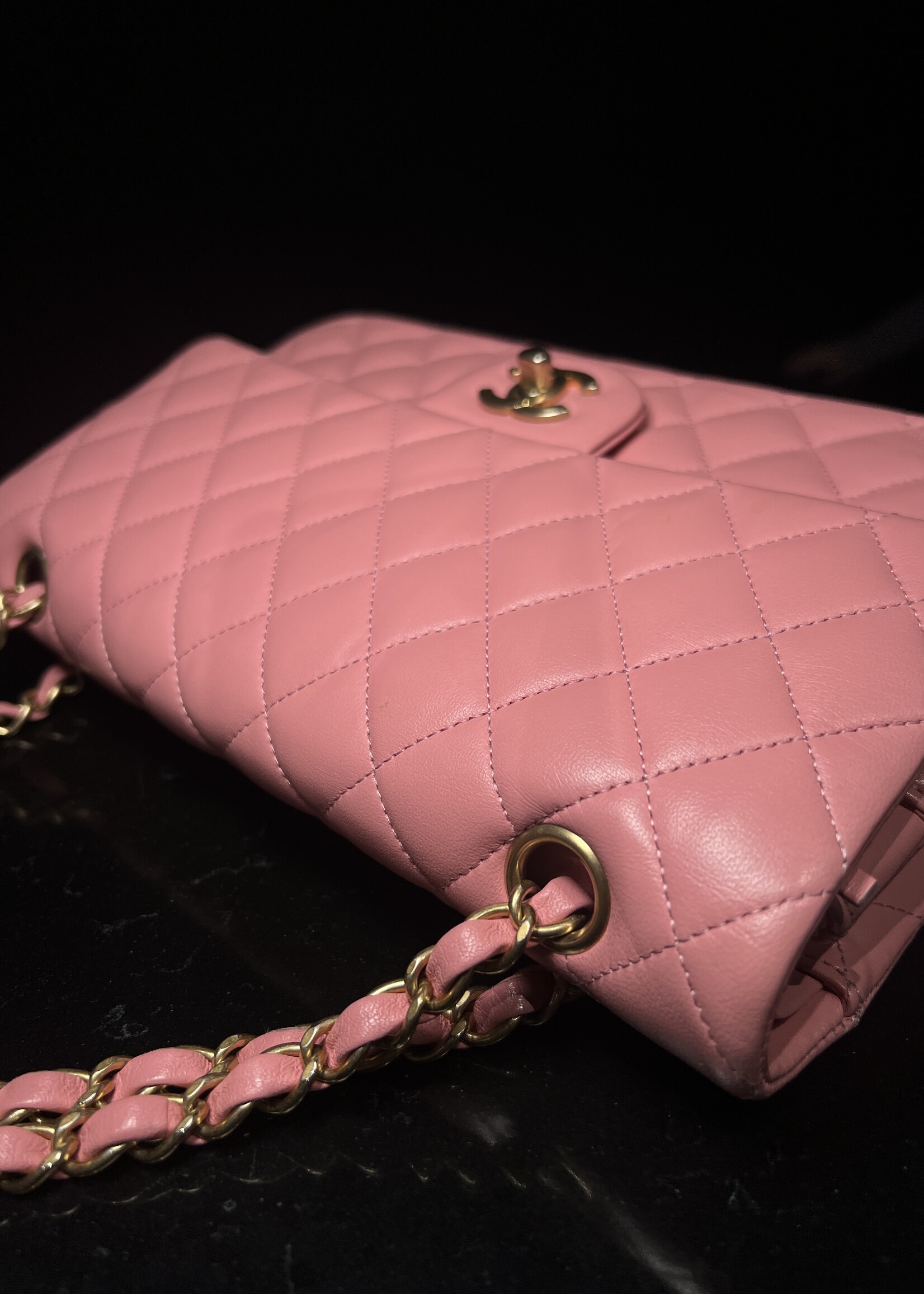 Chanel Chanel Medium Double Flap Lambskin Pink