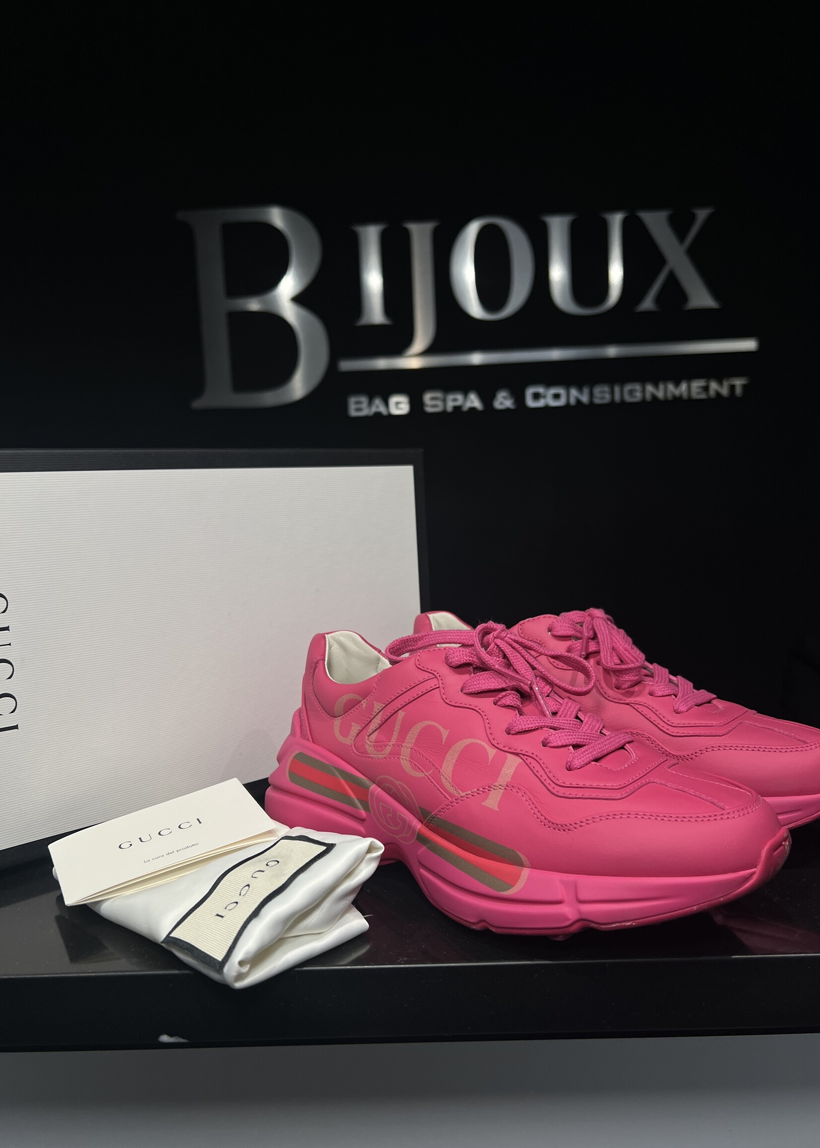 Gucci Gucci Pink Rhyton Sneaker 37.5