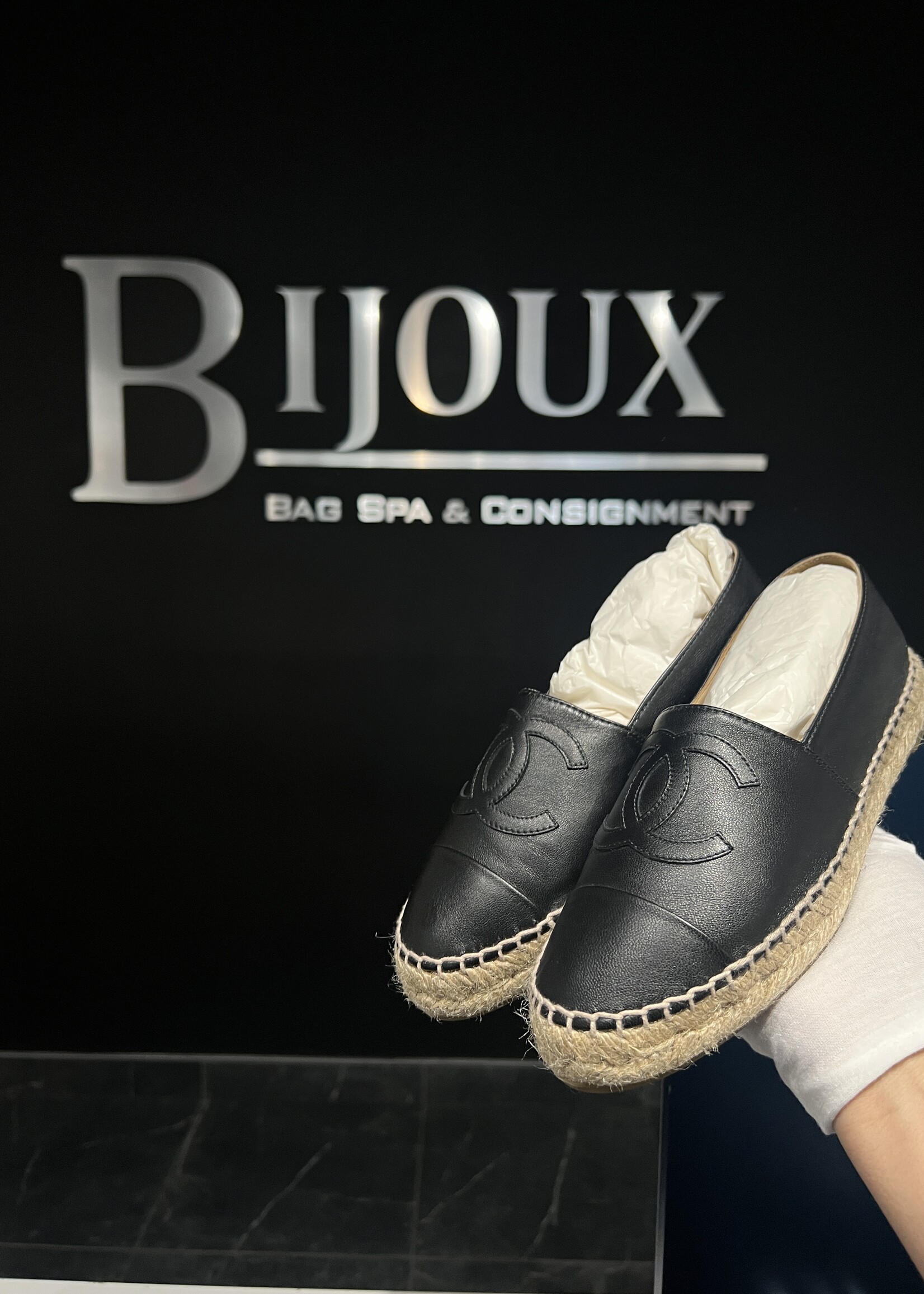 Chanel Chanel Black Espradilles 36